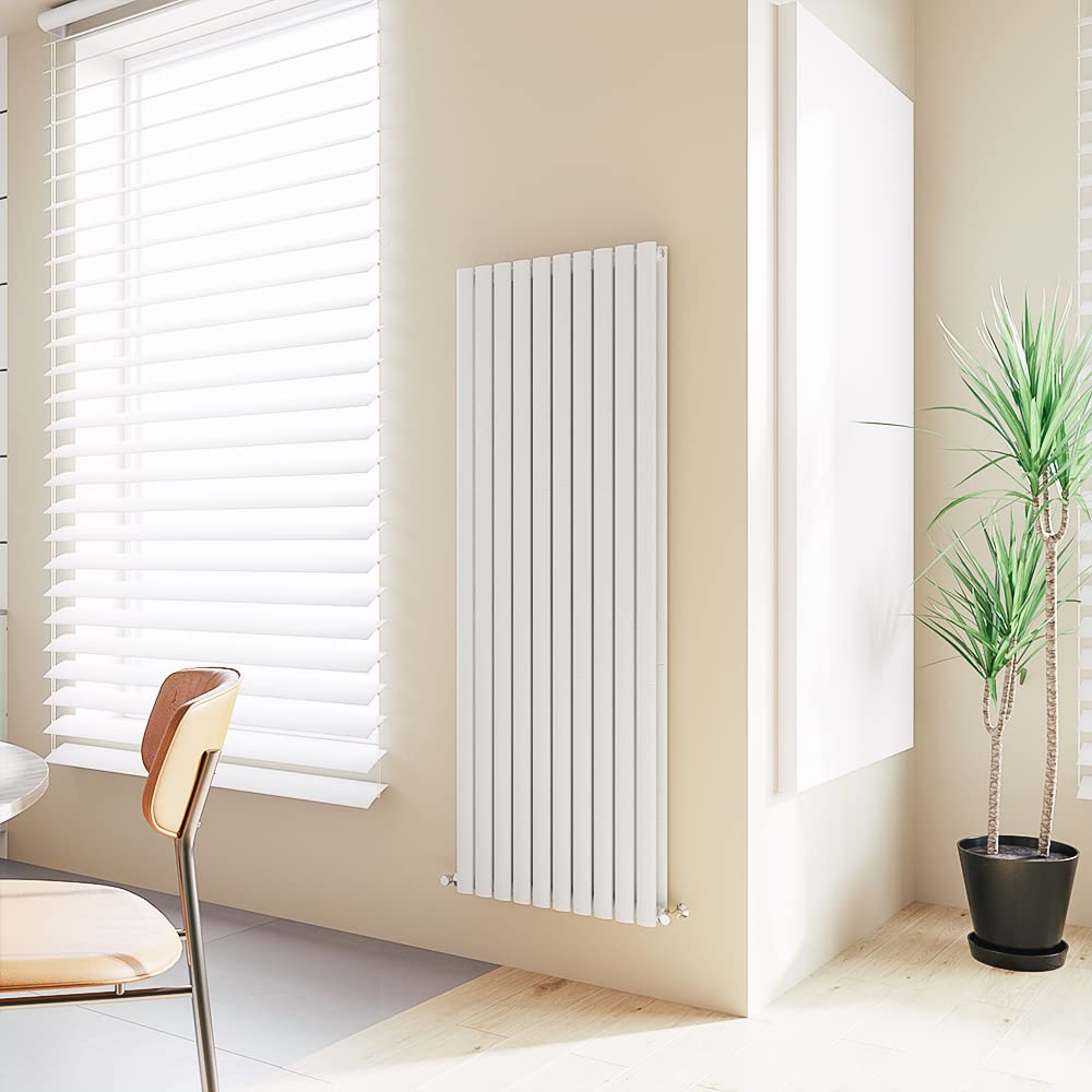 Huiyang White Vertical Radiator Oval Column Designer Central Heating Tall Rad 1600X590mm Double
