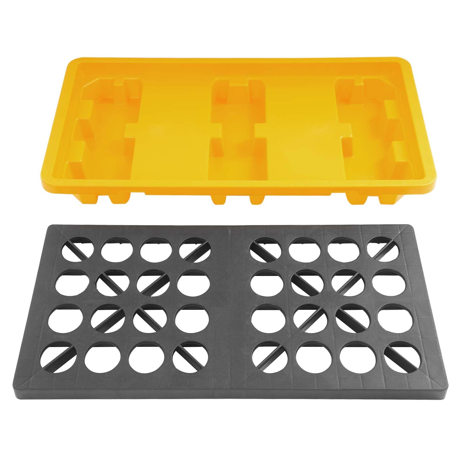 Vasca di raccolta modulare a prova di perdite, piattaforma di raccolta con capacità di stoccaggio delle perdite 80 l, per magazzini, fabbriche e impianti di produzione, 130 x 68 x 15 cm