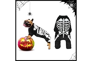 Hying Dog Halloween Costume, Skeleton Hoodie Pet Clothes Apparel for Dog Cosplay Halloween Party