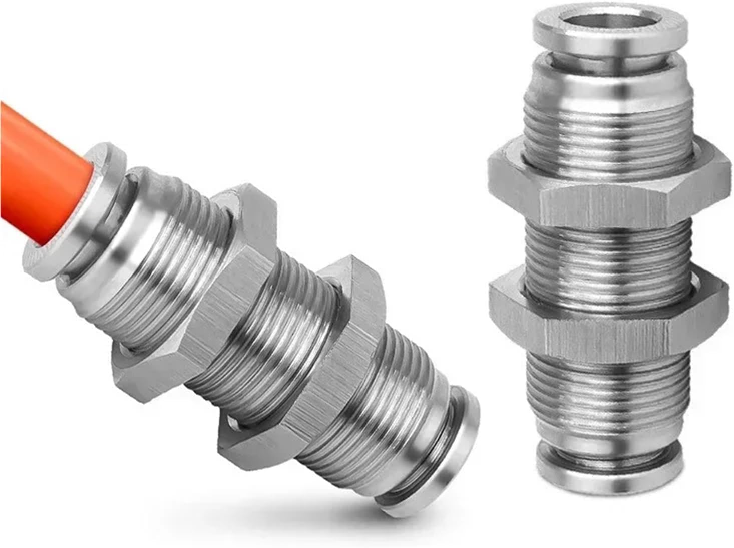 Acoplamiento rápido neumático de metal, 10 piezas acero inoxidable 304 PM conector partición enchufe tráquea 4 6 8 12 16 mm(PM 16)