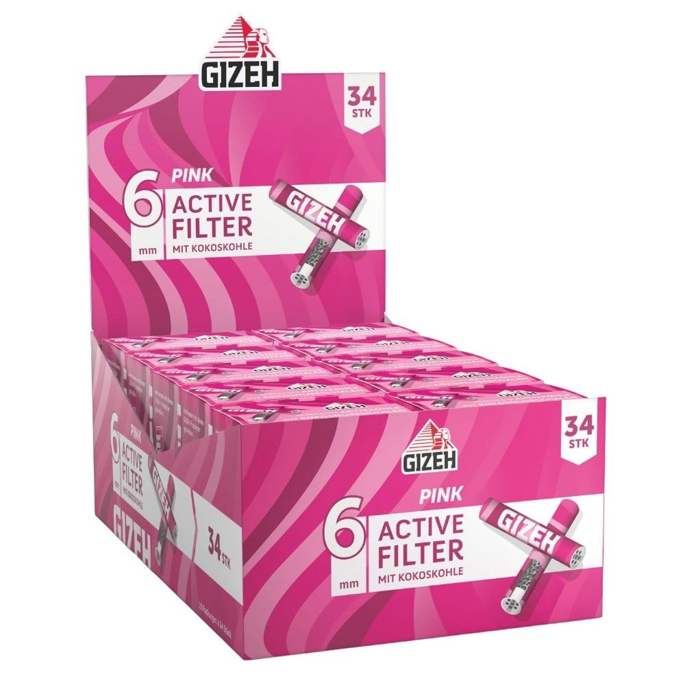 Gizeh pipe filter 6mm Aktivkohle-Filter (34 Stück) (101861) Pipe a