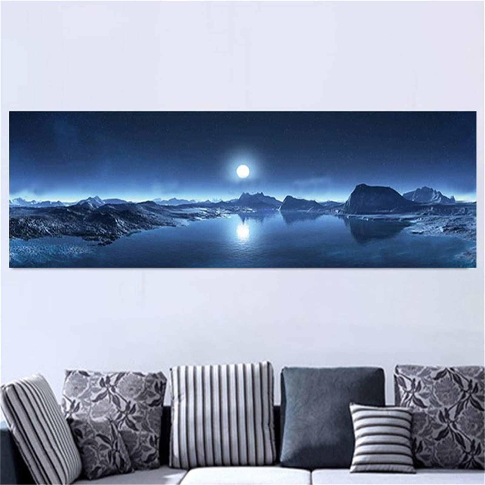 Broderie diamant 80x160cm de montagne et lac avec kit complet