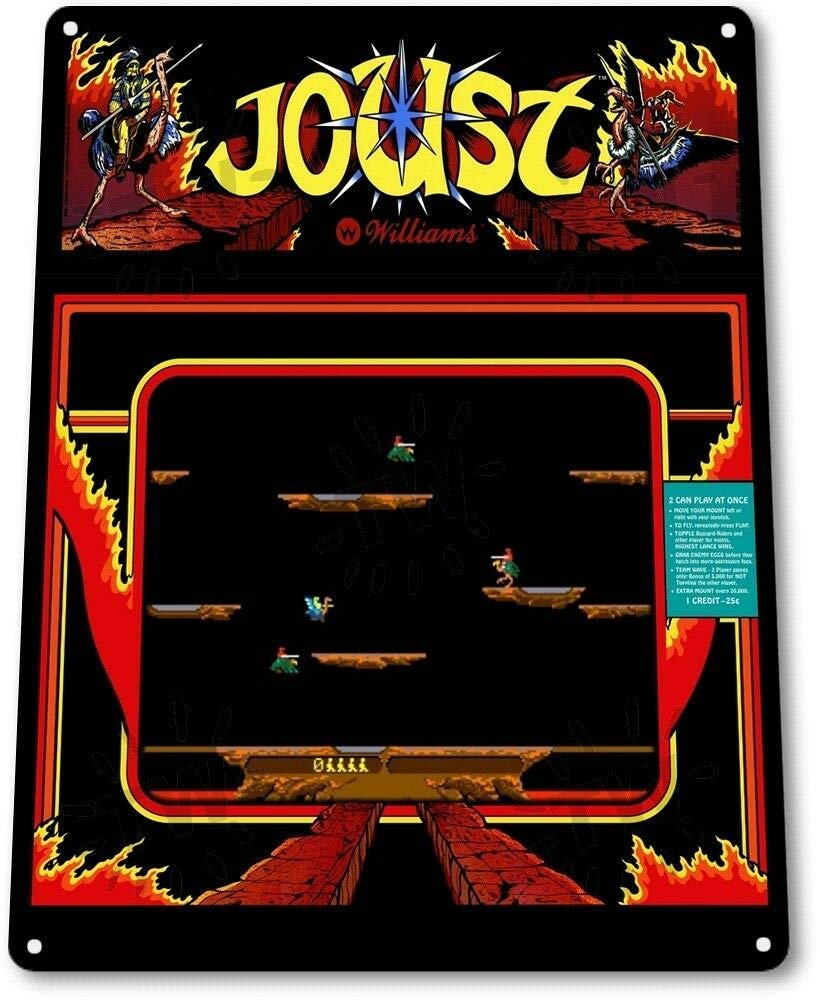 KeviewlyKeviewly Joust Classic Bally Midway Arcade Marquee Game Room Wall Decor - 8"X12" Tin Metal Sign