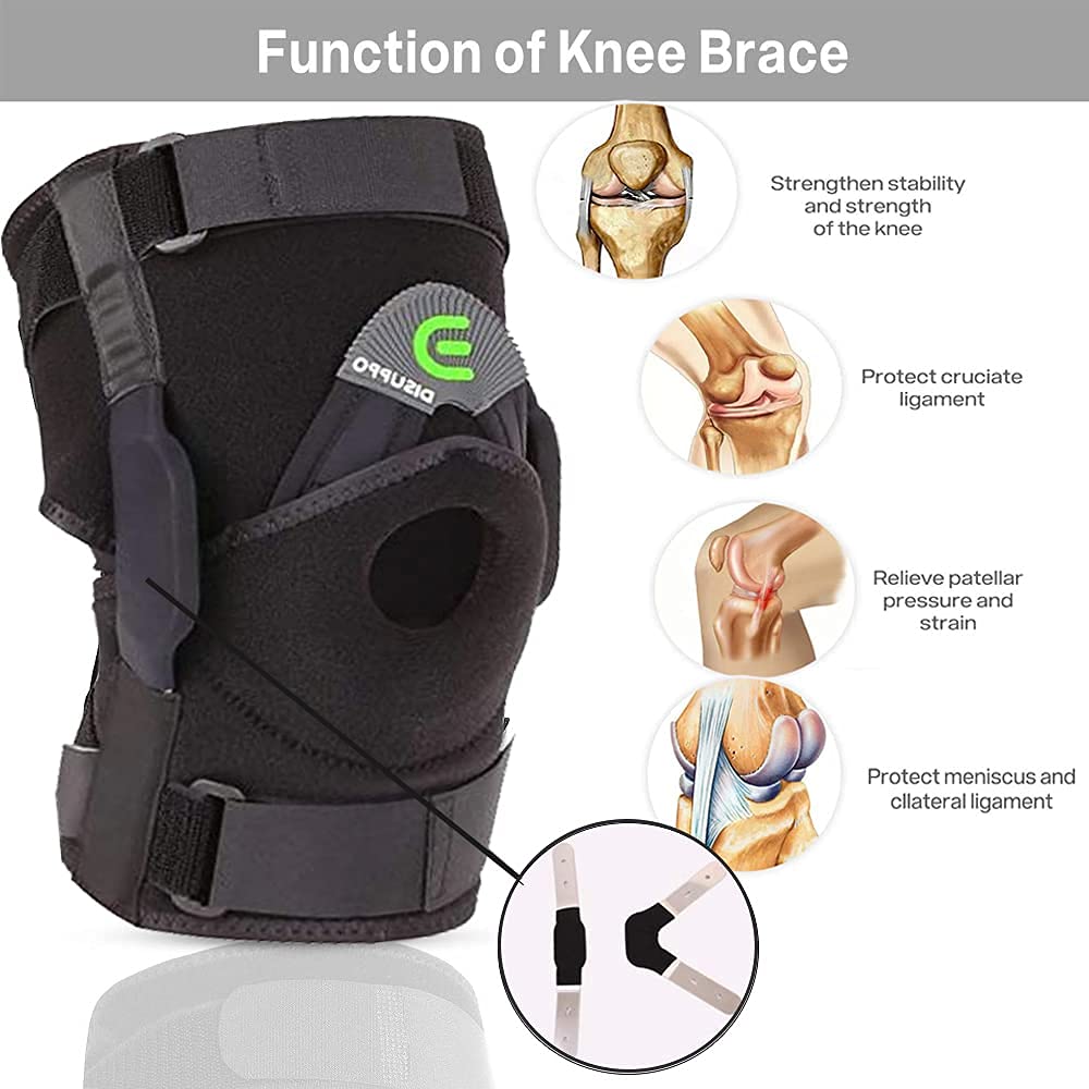 DISUPPO Knee Braces for Knee Pain, Hinged Knee Brace with Side