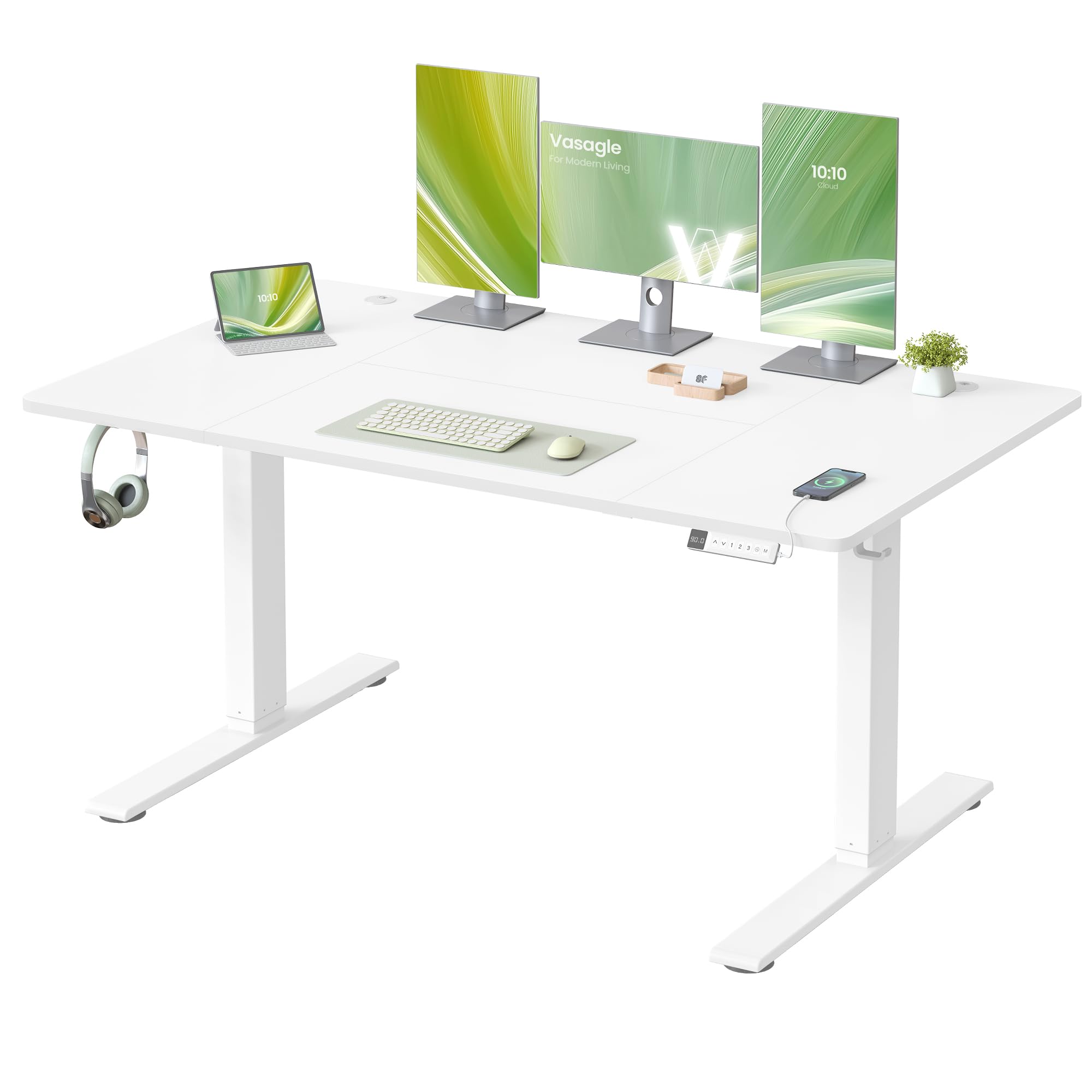 VASAGLE LSD144WZ02 Height Adjustable Desk in a modern office setting