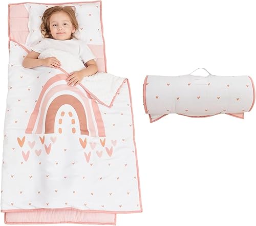 Colchoneta de siesta extra grande para niños pequeños de Cokouchyi, saco de dormir para niños pequeños con almohada extraíble, medidas 53 x 21 x 1.5
