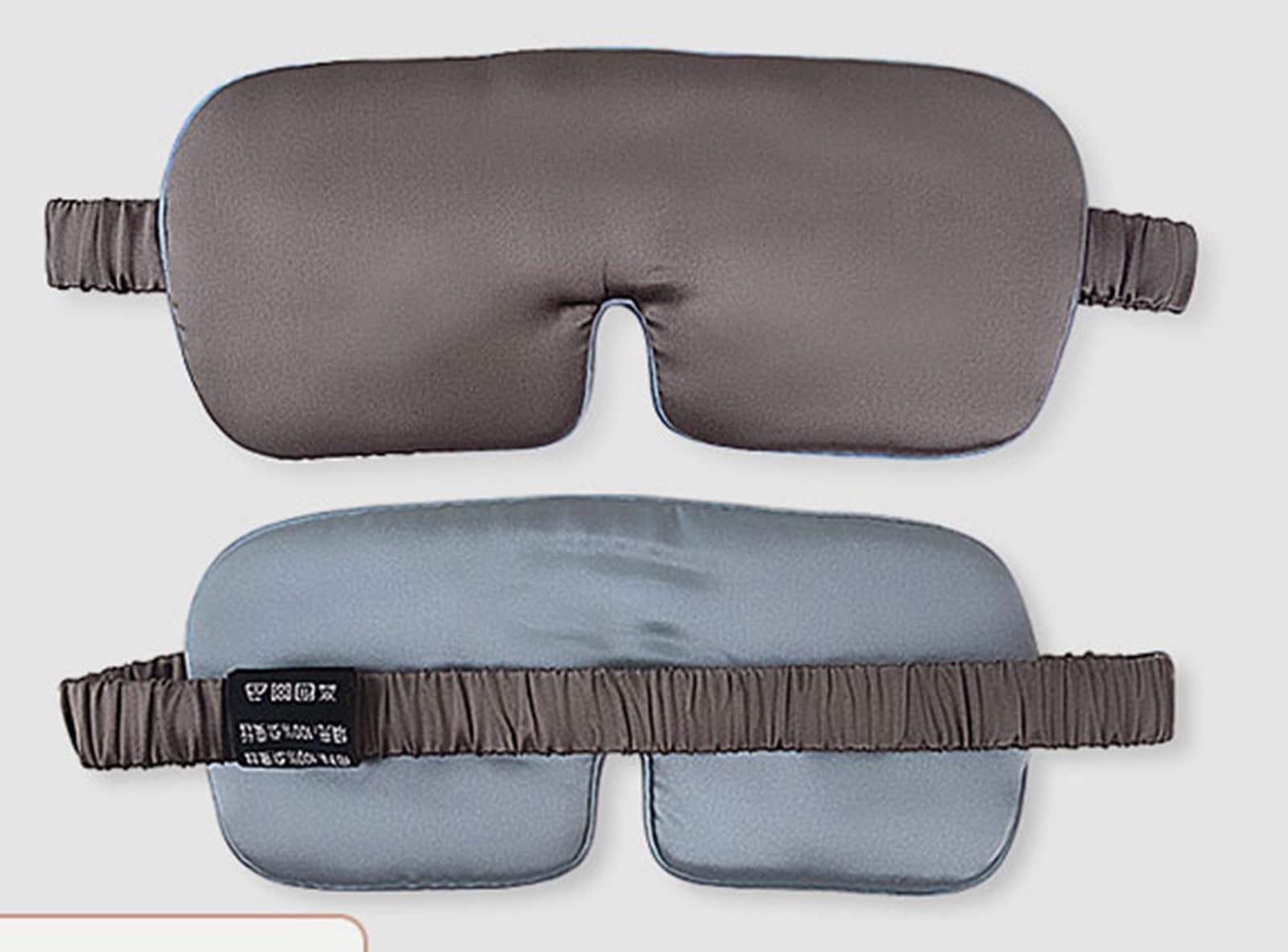 Seidenaugenmaske zum Schlafen mit Gummiband, 100% Reine Maulbeerseide, 22 Momme 6A weiche und Glatte Fasern, Total Light Blocking Augenmaske,Grau,One Size