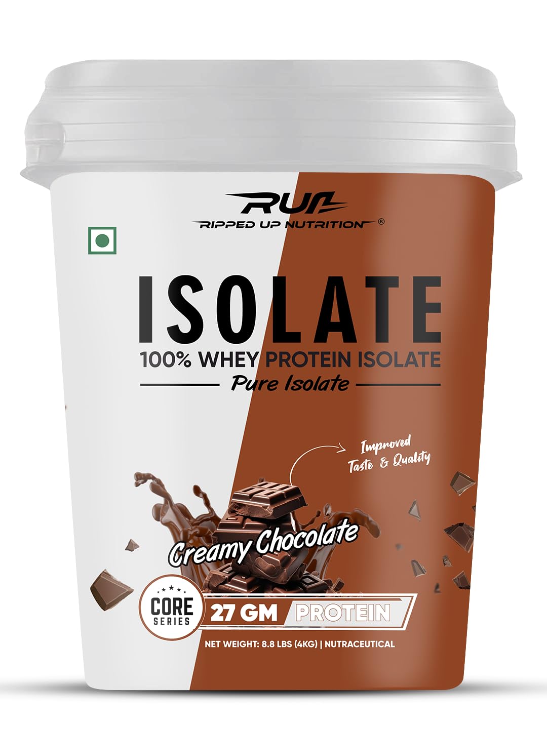 100% Pure Whey Protein Isolate | 27g Fast-Absorbing Protein/Scoop | Low Carb & Fat for Lean Muscle Growth | No Fillers or Maltodextrin | GMP Certified (Creamy Chocolate, 4kg (8.8lbs))