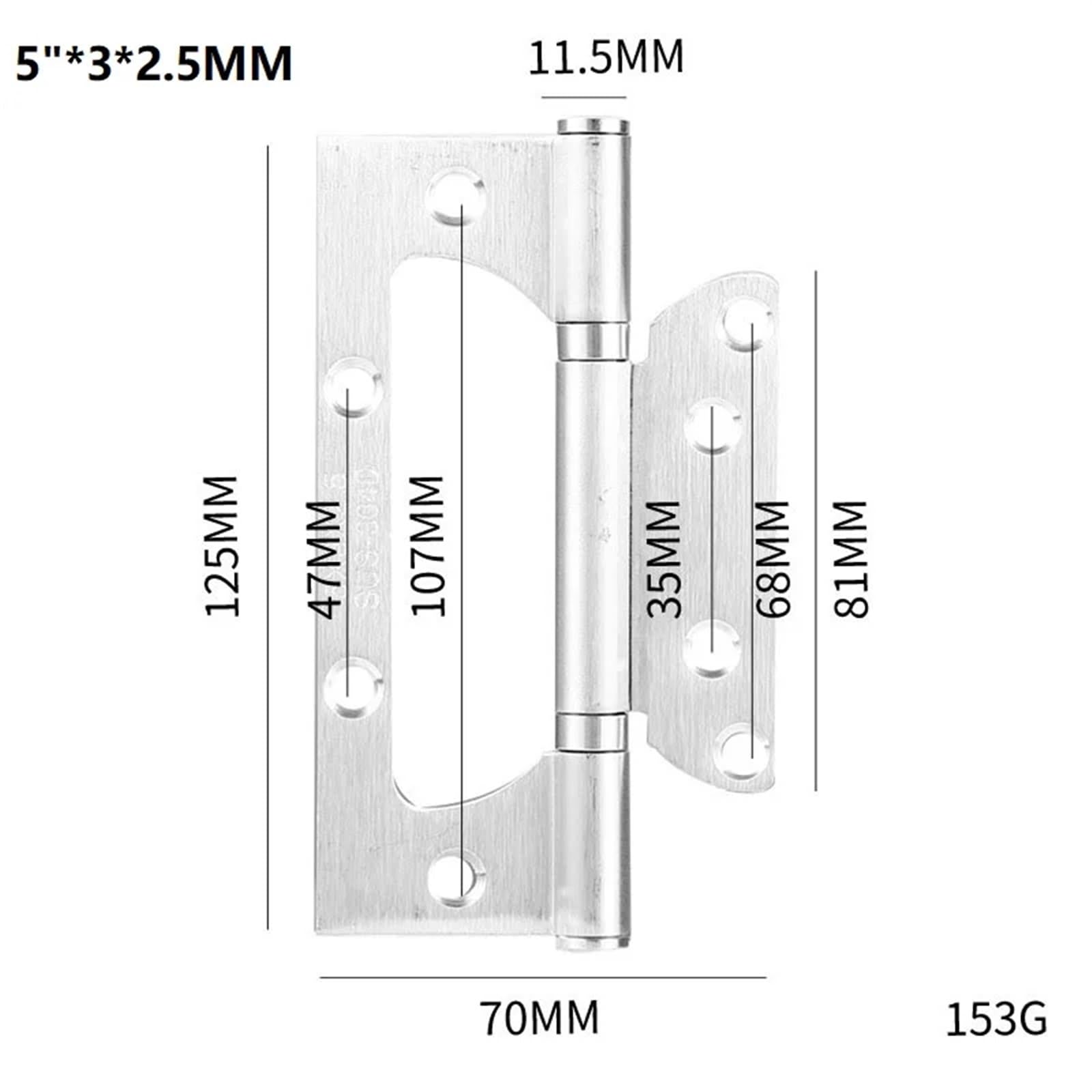 1 para (2 szt.) zawias drzwiowy ze stali nierdzewnej 304 rozmiar 10 cm 12,5 cm okucia do drzwi łazienkowych okucia do drzwi czarny brąz obrotowy (SS,12.7 cm-3-2.5) Made in China