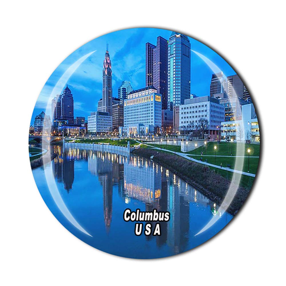 Wedare Magnet SouvenirColumbus USA 3D Fridge Crystal Glass Travel Collection Gift Home Kitchen Decoration