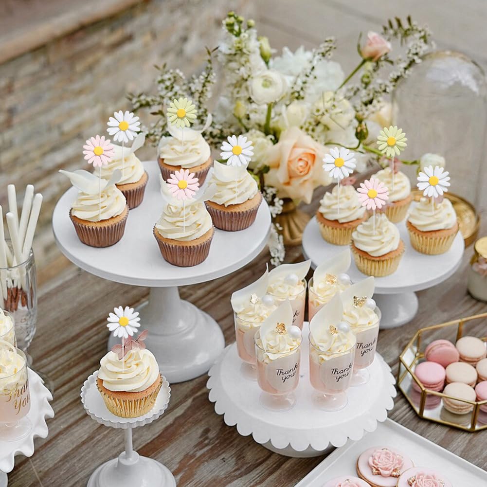 Adornos Cupcakes Flores Cortadores De Margarita Para Decorar Tartas - Pack De 3, Para Glaseado, Fondant Y Azúcar Bordadora Brother