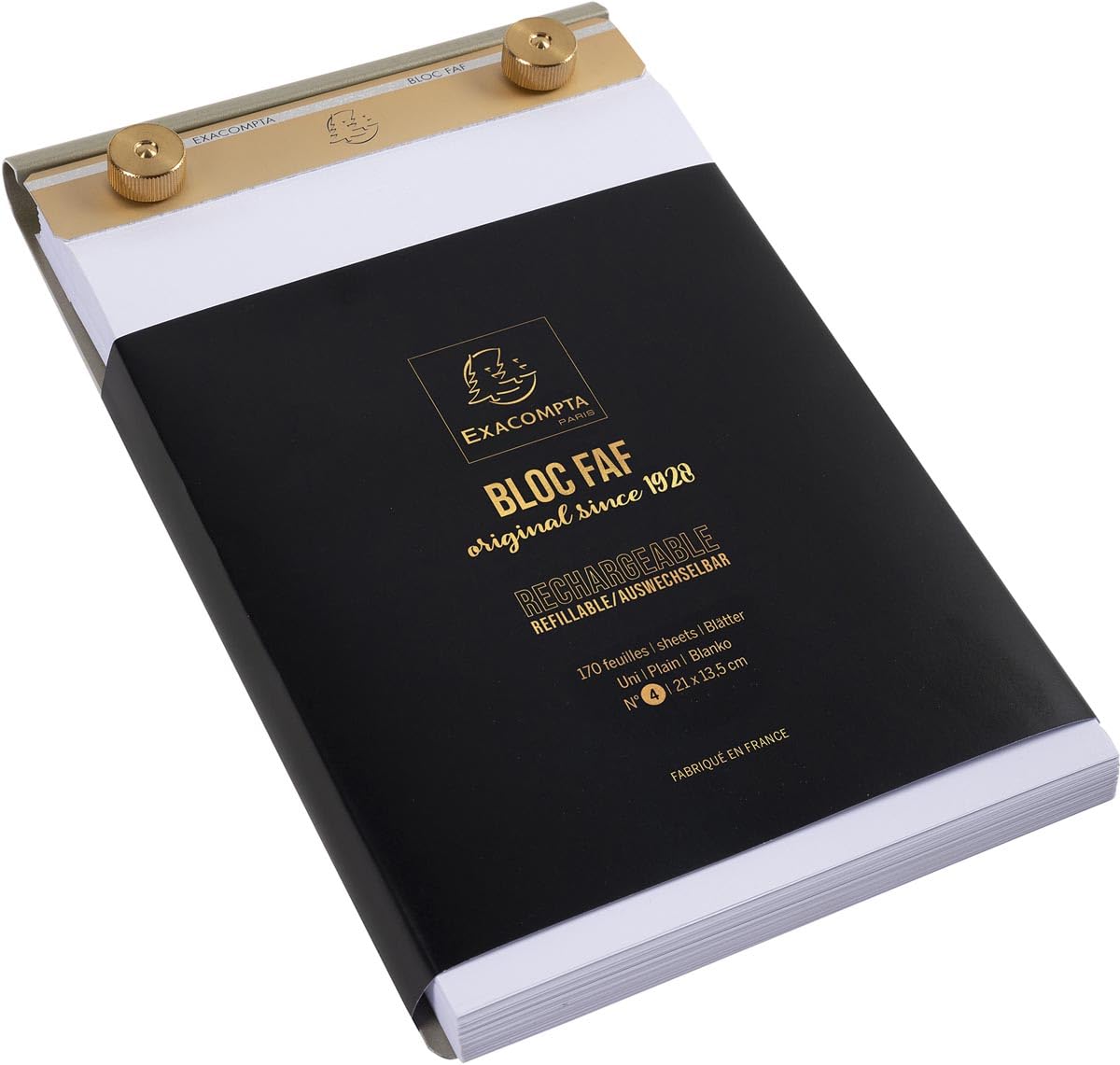 ExacomptaRef 12114E - FAF Desk Pad No.4 - 210 x 135mm in Size, Refillable with Recharge Pads, Stable When Writing, Non-Slip Feet - Plain Paper, FSC-CertifiedThe Forest Stewardship Council