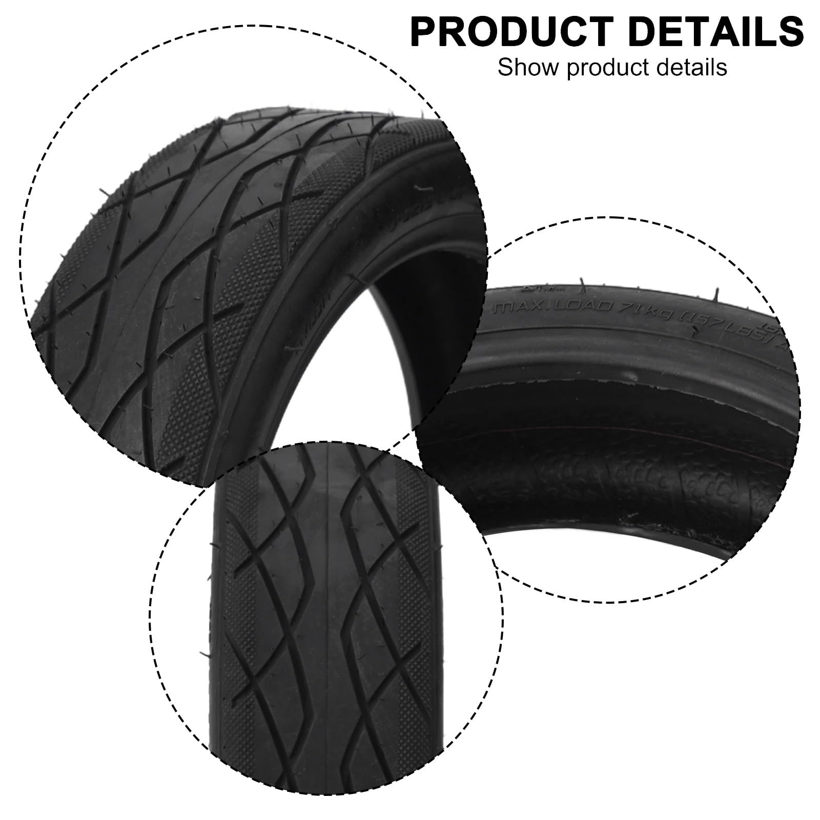 Générique Pneu Trottinette 8.5 Pouce Durabilité exceptionnelle avec Pneu tubeless en Caoutchouc 60/70 6 5 for Scooter électrique Toute Confiance