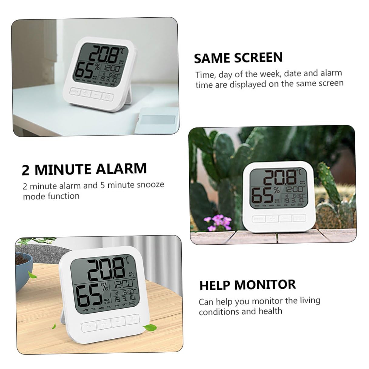 DOITOOL Hygro - Indicatore elettronico per casa, casa, ufficio, alta precisione, umidità per il monitoraggio del clima