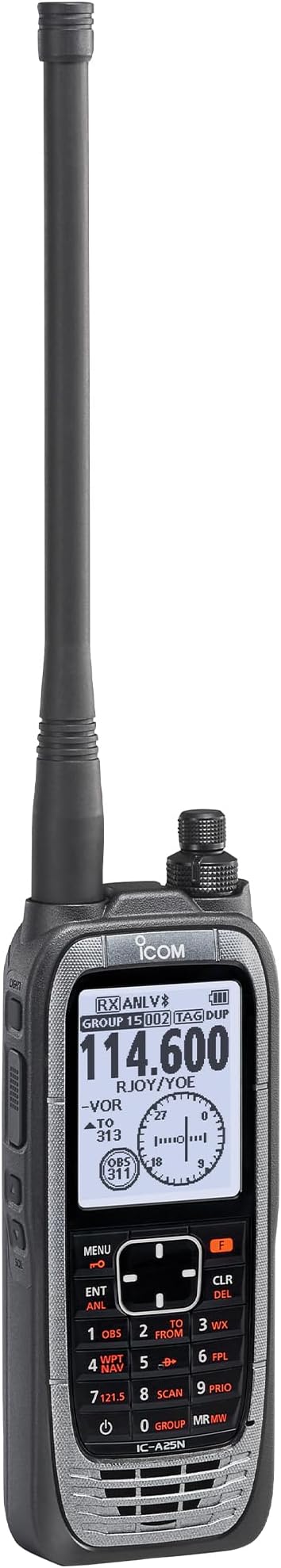 IC-A25N 76 USA Aviation VHF Air Band Transceiver Radio with Built-in GPS and Bluetooth