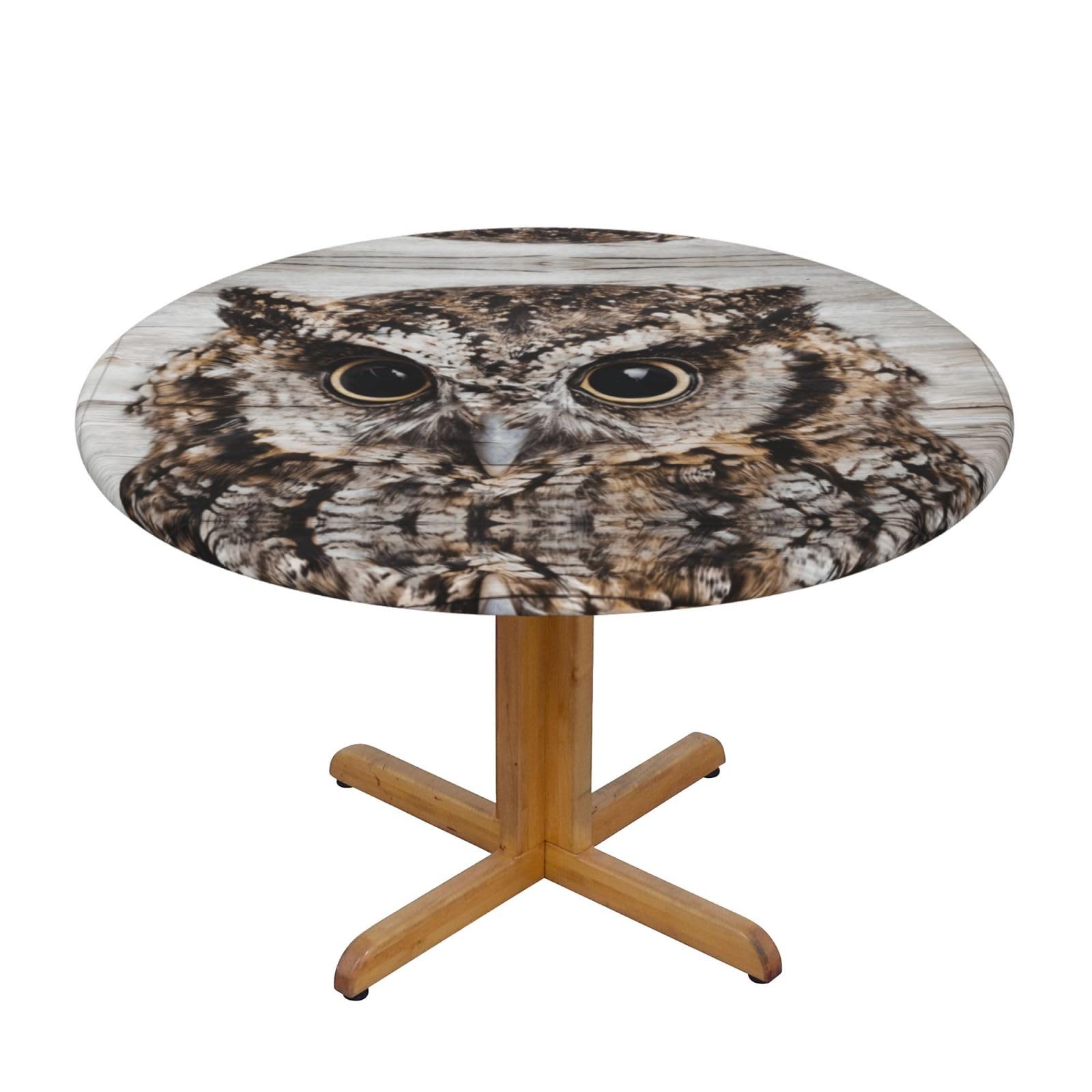 ZQYTGFDC Owl Birds M Decorative Round Tablecloth Waterproof Anti Stain Oil Proof Size for 40 50 inch