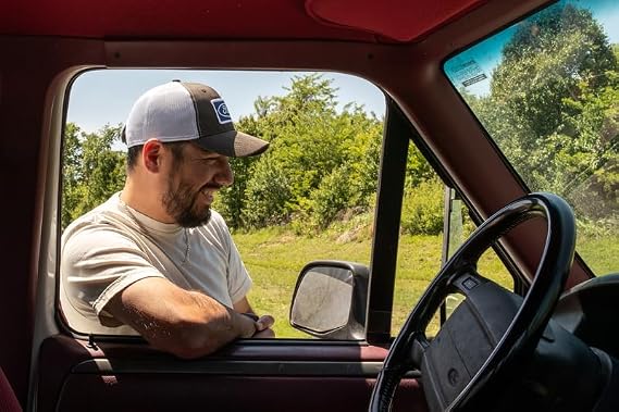 Ford Trucker Hat for Men Official Ford Logo Baseball Cap, Mesh Back Snapback, Adjustable, Dark Brown/White
