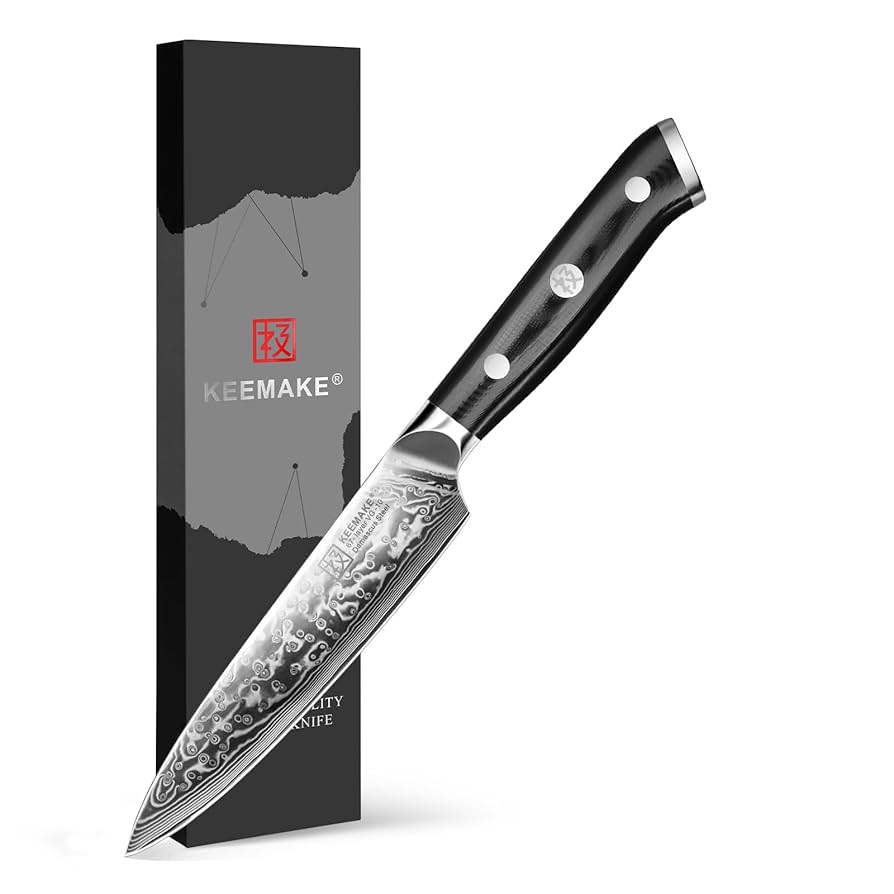 包丁 ペティナイフ 130mm ダマスカス包丁 67層 Amazon | KEEMAKE 包丁 ペティナイフ 130mm ダマスカス包丁 67層