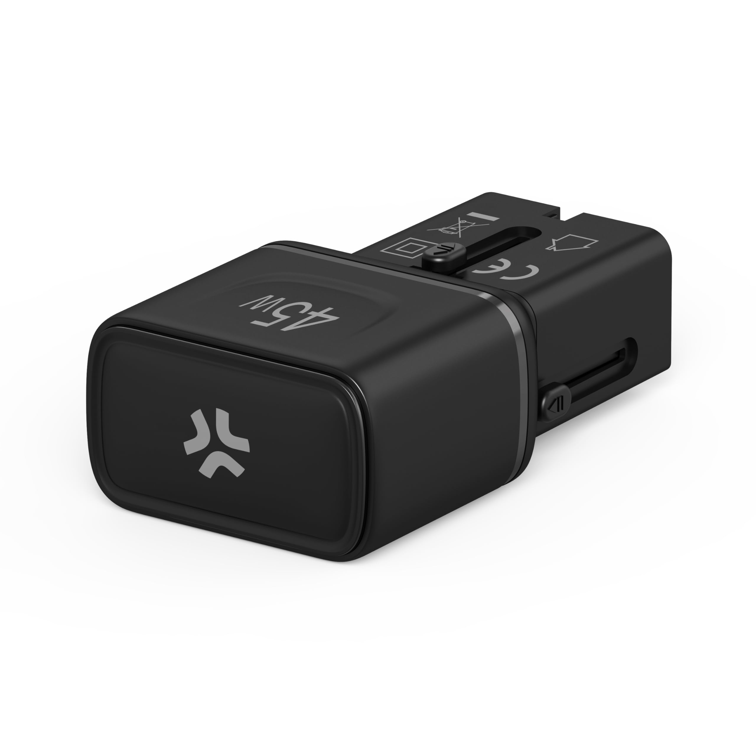 Celly – Adattatore da Viaggio Universale 45W con Doppia Porta USB-C, Compatibile 150+ Paesi, Ricarica Rapida, Design Slim e Sicuro