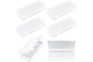 6 Pack Hinged Lid Plastic Storage Containers