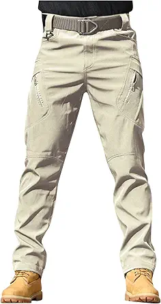 OIOLOYJM Military Cargo Pants for Men Hiking Relaxed Fit Work Waterproof Stretch Tactical Lightweight Outdoor Travel Pant