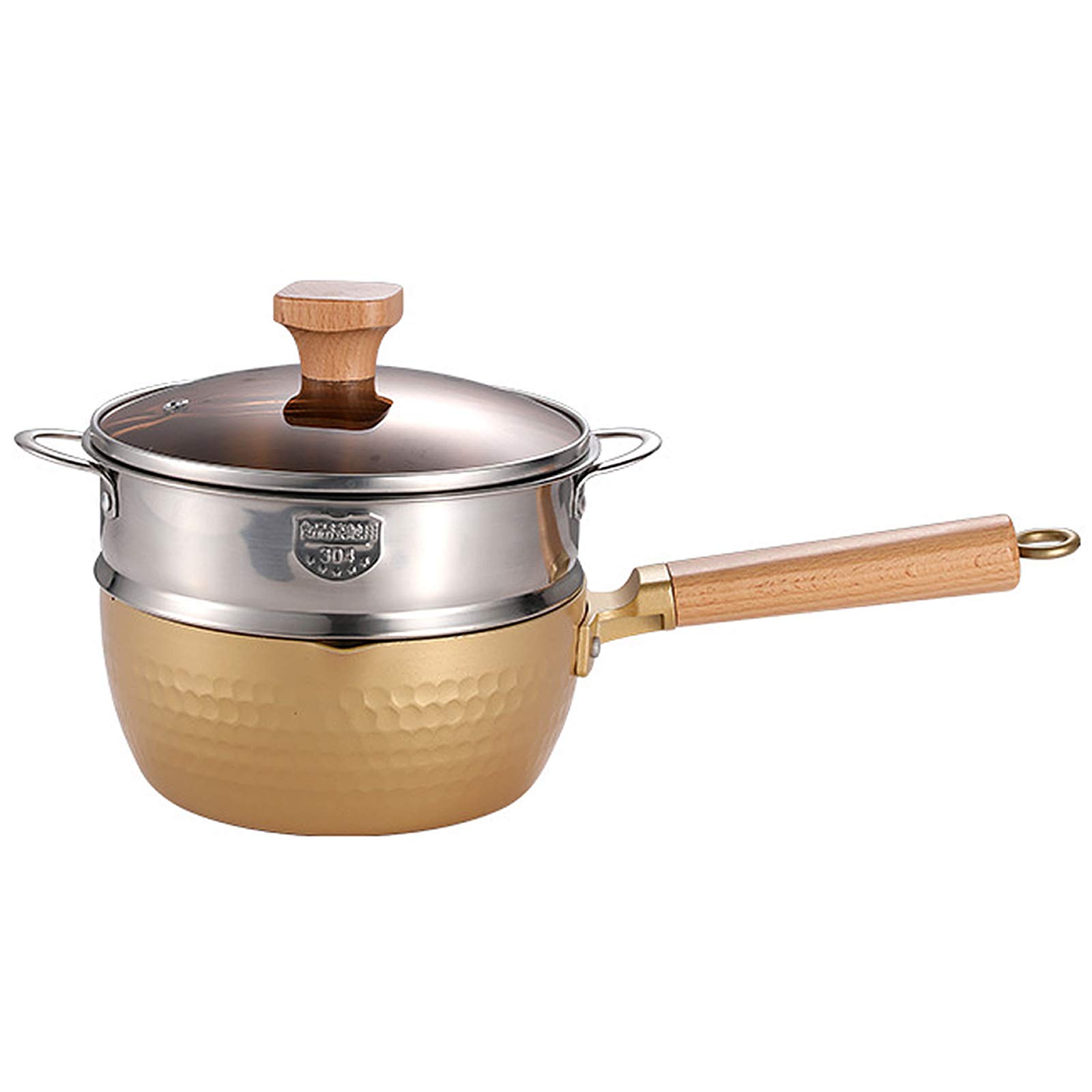 poêle, Casserole japonaise antiadhésive traditionnelle avec couvercle en(Silver,18cm/7in)