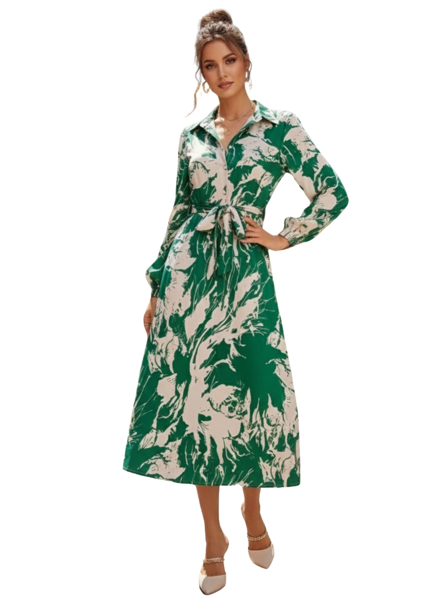 GRECIILOOKS Printed Maxi Dress for Women | Trendy Long One Piece Summer Outfit | Lightweight Flared Dress for Casual & Holiday