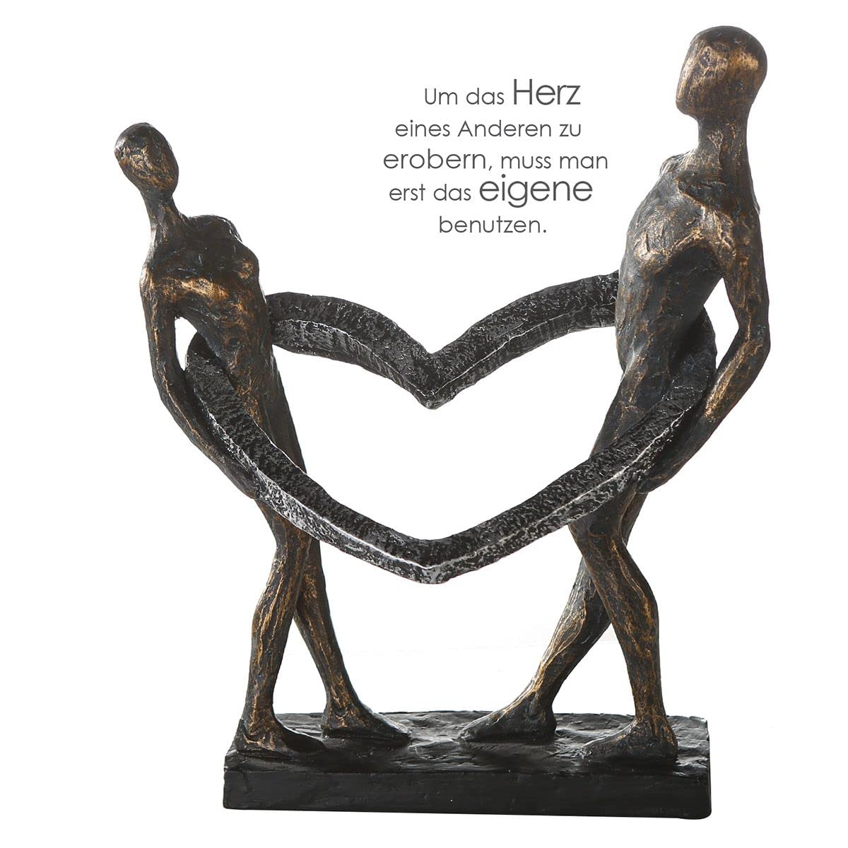 MF Gilde Skulptur UNZERTRENNLICH bronzefarbenes liebes Paar Herz Figur Höhe 31cm EIN muss für jeden Romantiker