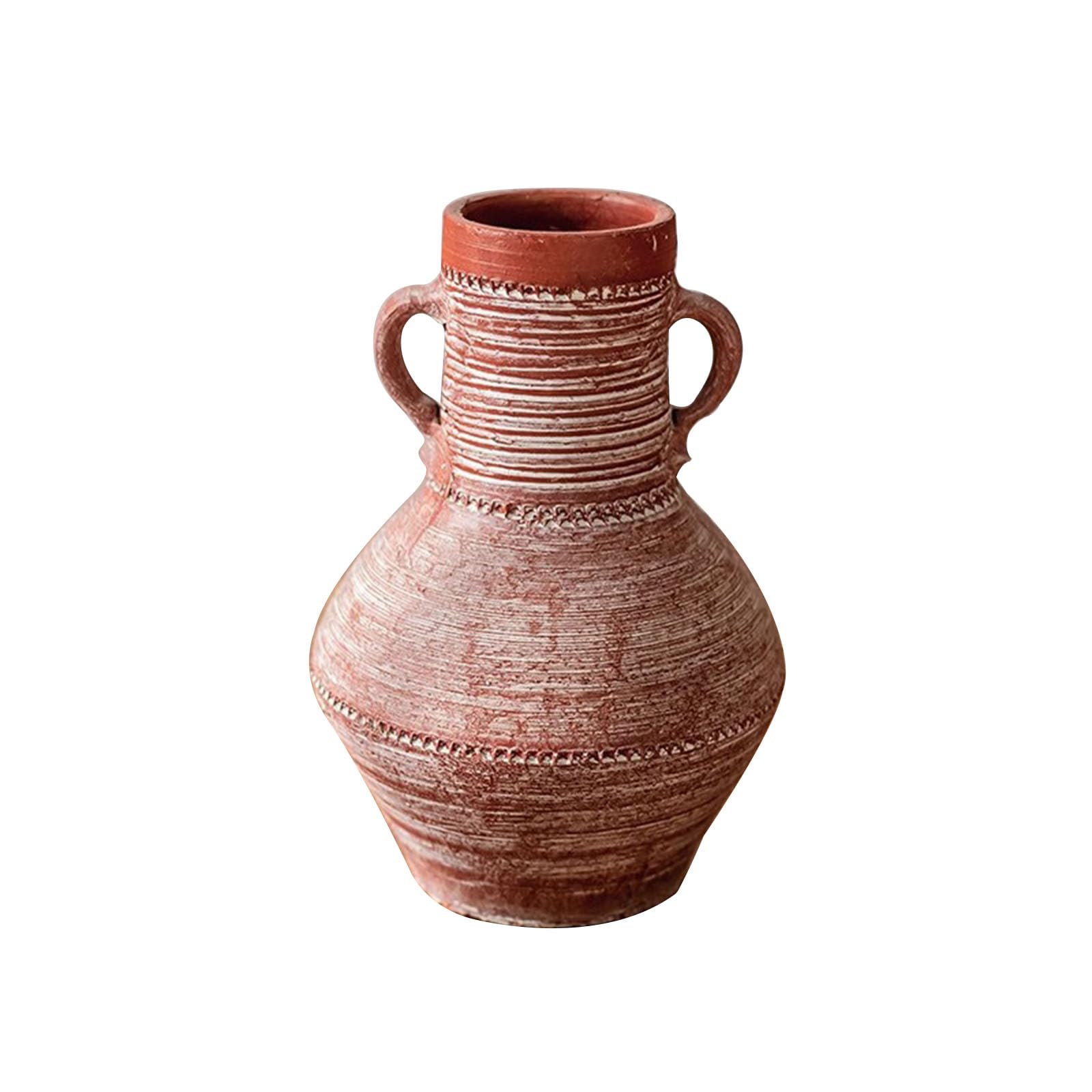 Nzzkoides Red A Red Thick Ceramic Vase, Creative Art Vase, Decoration For Living Room, Bedroom, Hotel, Balcony, Villa, Farmhouse(Size:19 * 19 * 28Cm,Color:red A)
