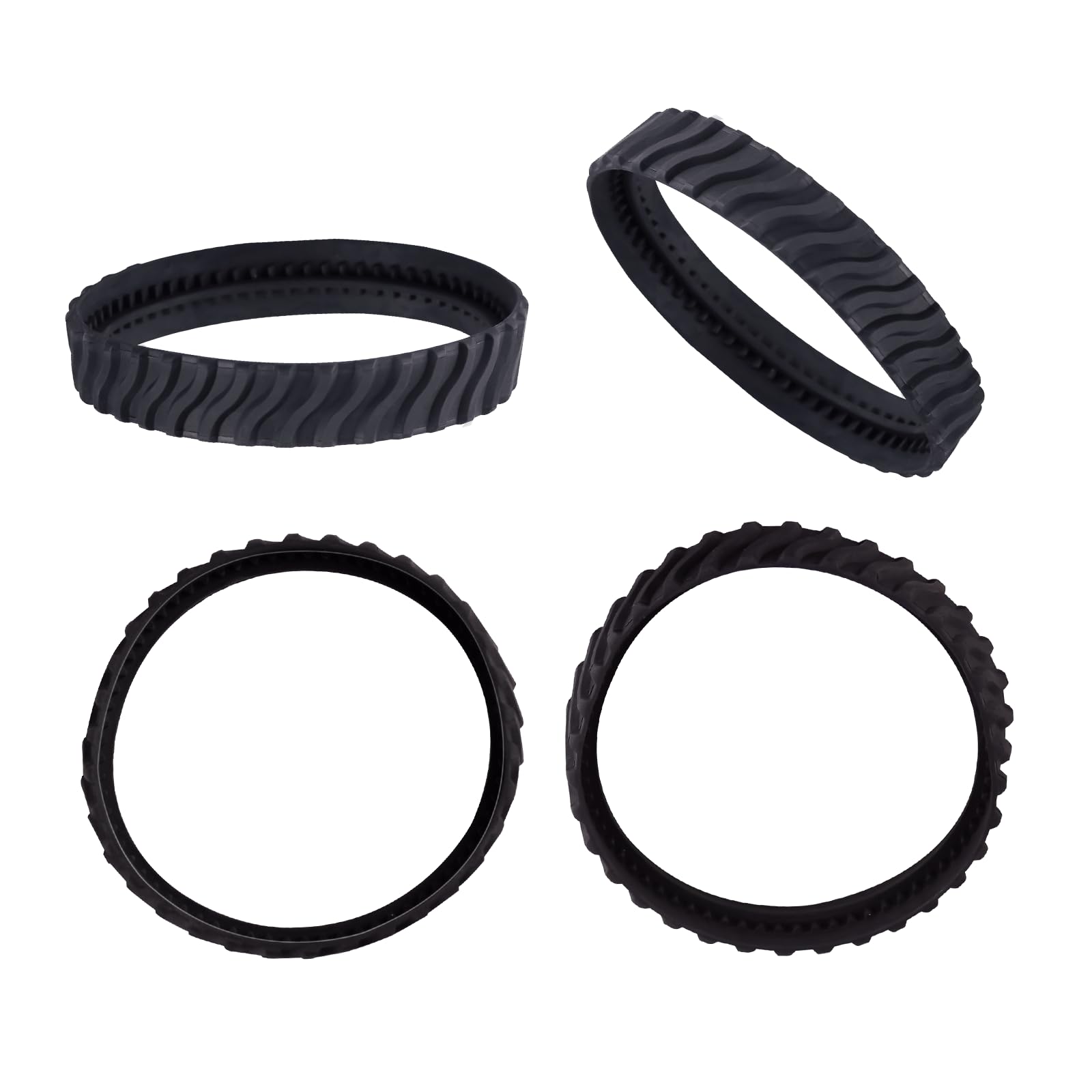 SeDeplacer 4Pcs R0526100 Track Replacement Pool Cleaner Wheel Tires Compatible with Zodiac Baracuda MX8 / MX6 Elite In-Ground Pool Cleaner(Rubber-Black)