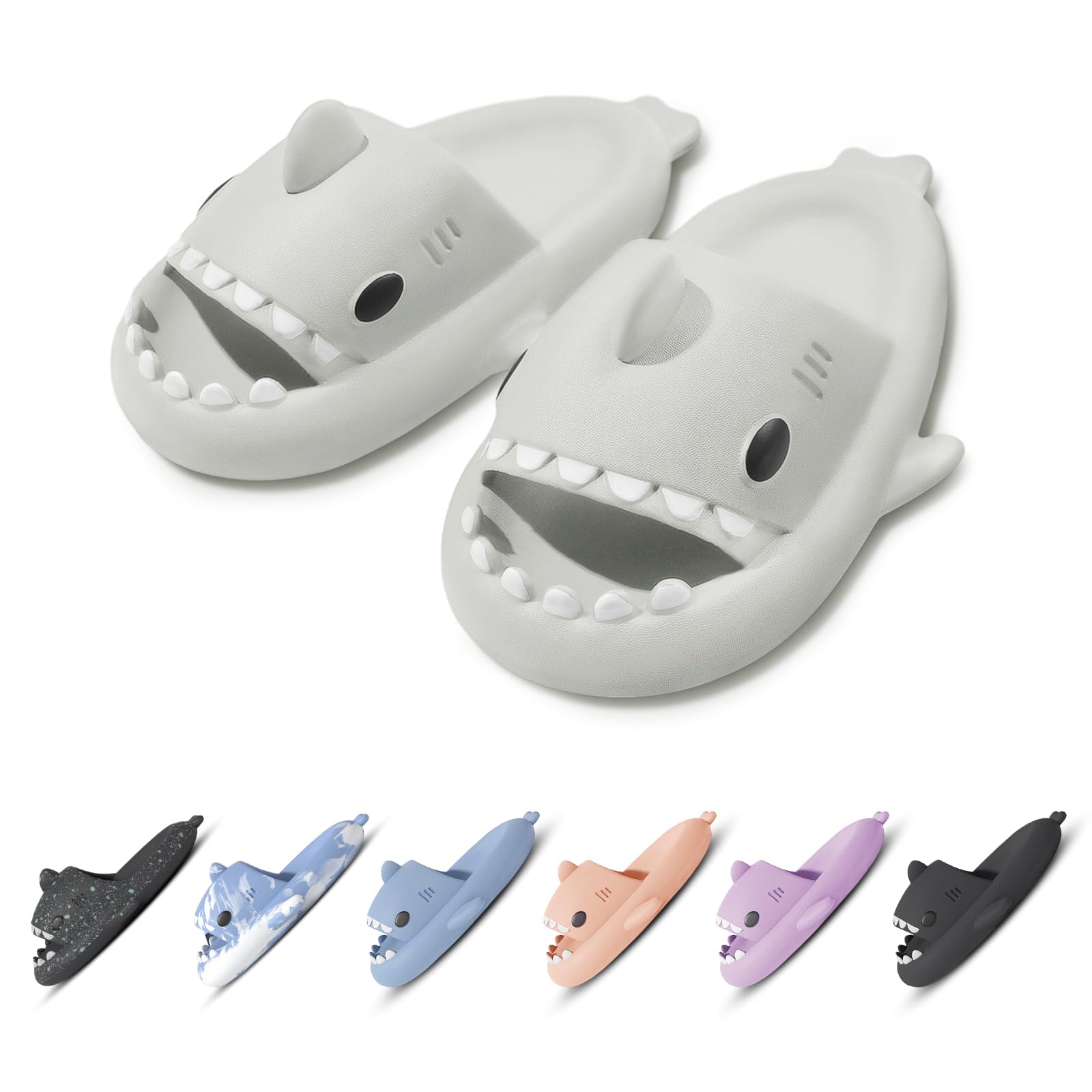 OEAK Ciabatte Donna Adulto Bambino Inverno Squalo Caldo Pantofole Uomo Pelose Antiscivolo Suola Spessa Animato Ultra Morbido Mare Spiaggia Lavabili