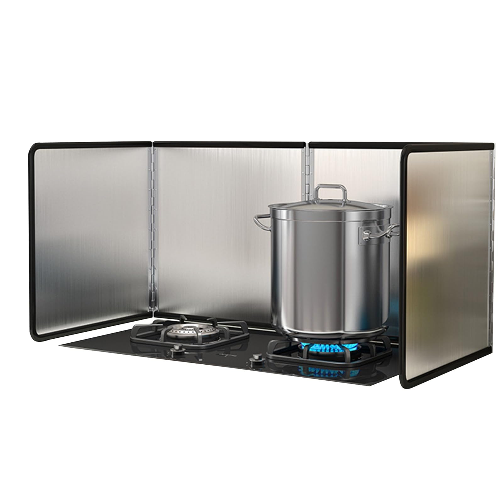 NIUSABOU FoldableOil Splatter Screens, Foldable Stainless Steel 4-Sided Stove Splatter Guard, Multiple Sizes(40x45x90cm)