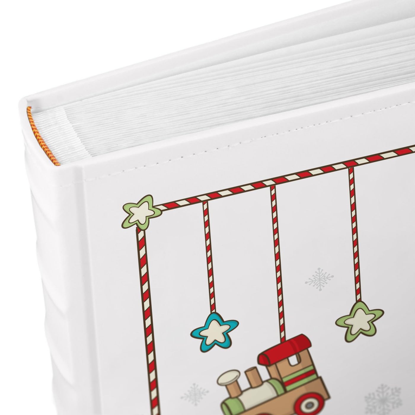 Maverton Einsteckalbum mit Aufdruck - Fotoalbum zum Einstecken für 500 Fotos 10x15 cm - 33x33cm - Weiß - Weihnachtsgeschenke für Frauen und Männer - personalisierte Geschenke zu Weihnachten