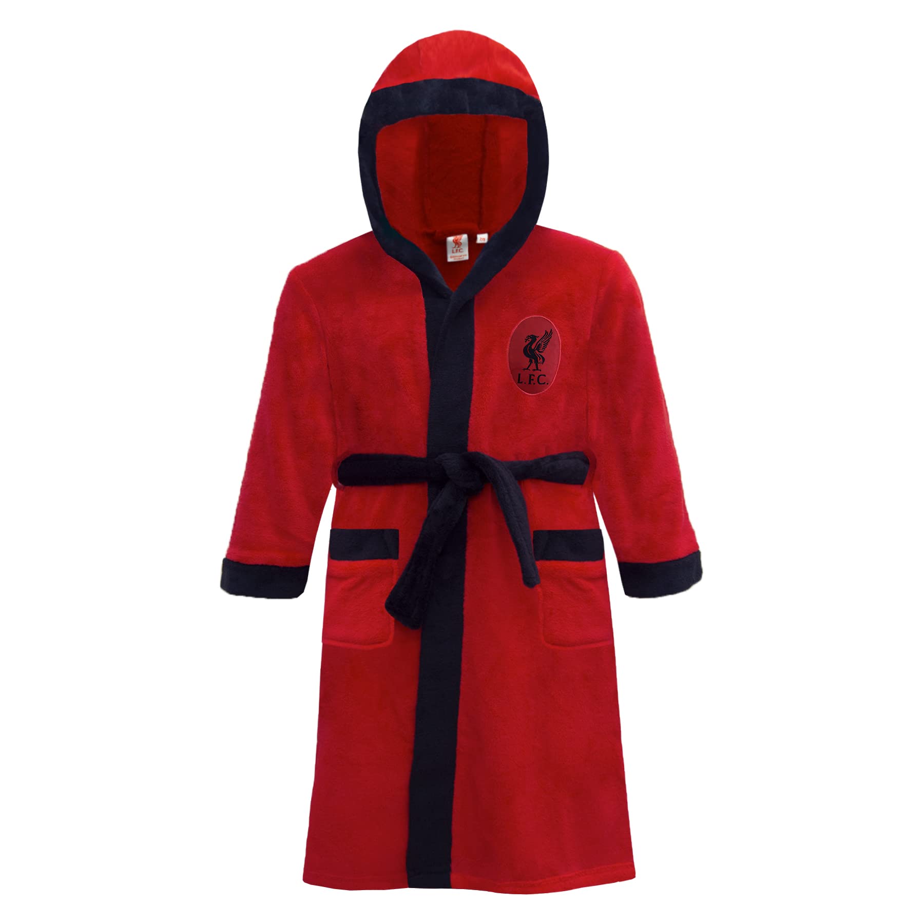 Liverpool FC Dressing Gown Robe Boys Kids Fleece Hooded OFFICIAL Football Gift