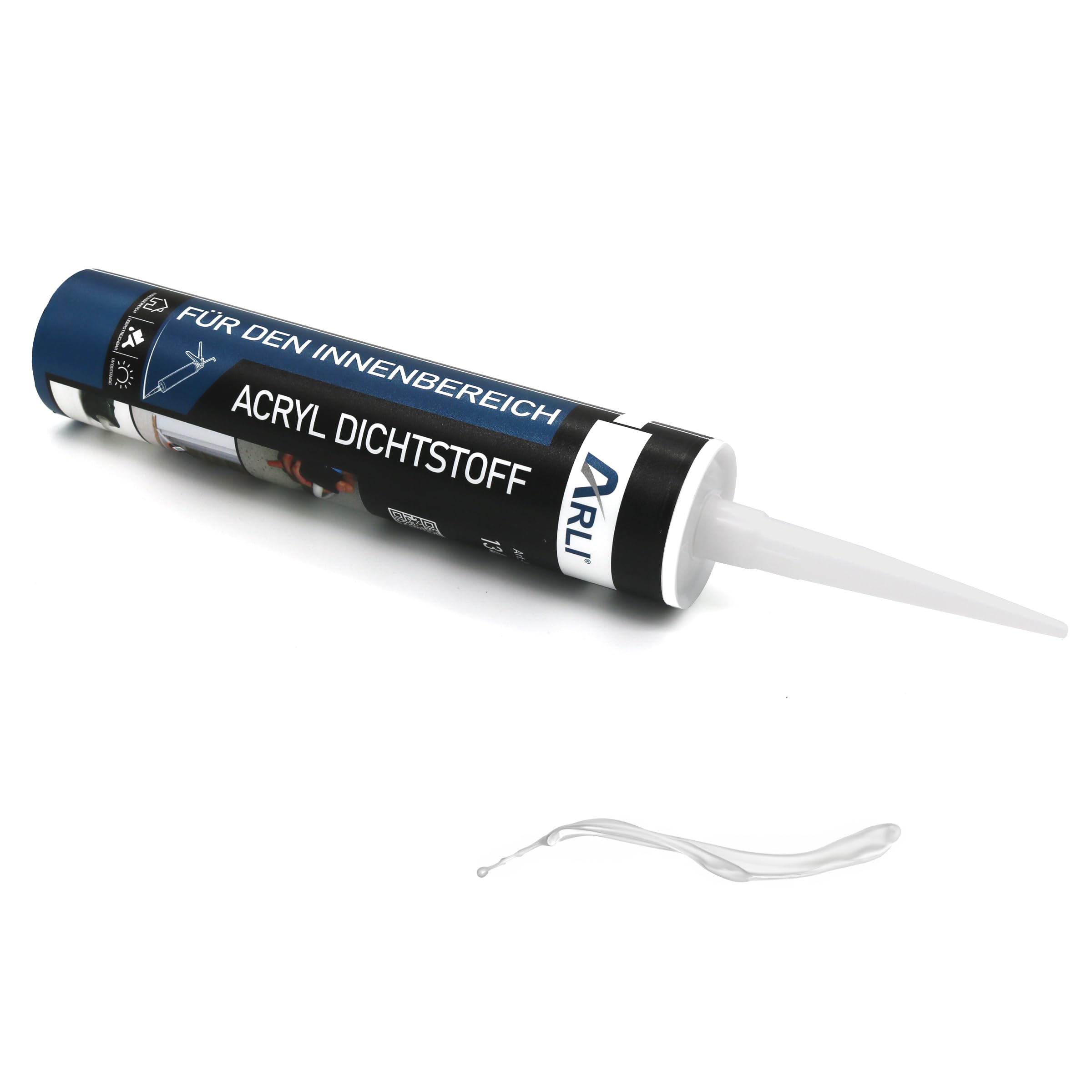 24x ARLI Acryl Maleracryl Dichtstoff 310ml weiß Universal Bauacryl Fugenmasse überstreichbar für Anschlussfugen Fugen Risse Fenster Türen Putz Beton Holz Wand Dichtmasse innen außen (24 Kartuschen)