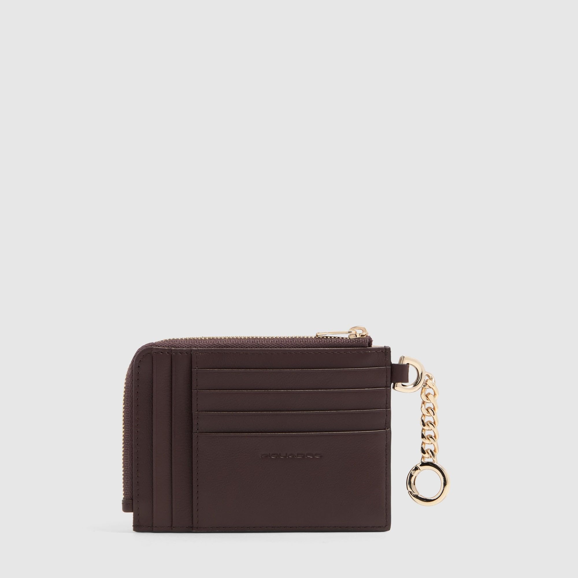 PIQUADRO - Portacarte con Portachiavi in Pelle - Donna - Bordeaux e Rosa