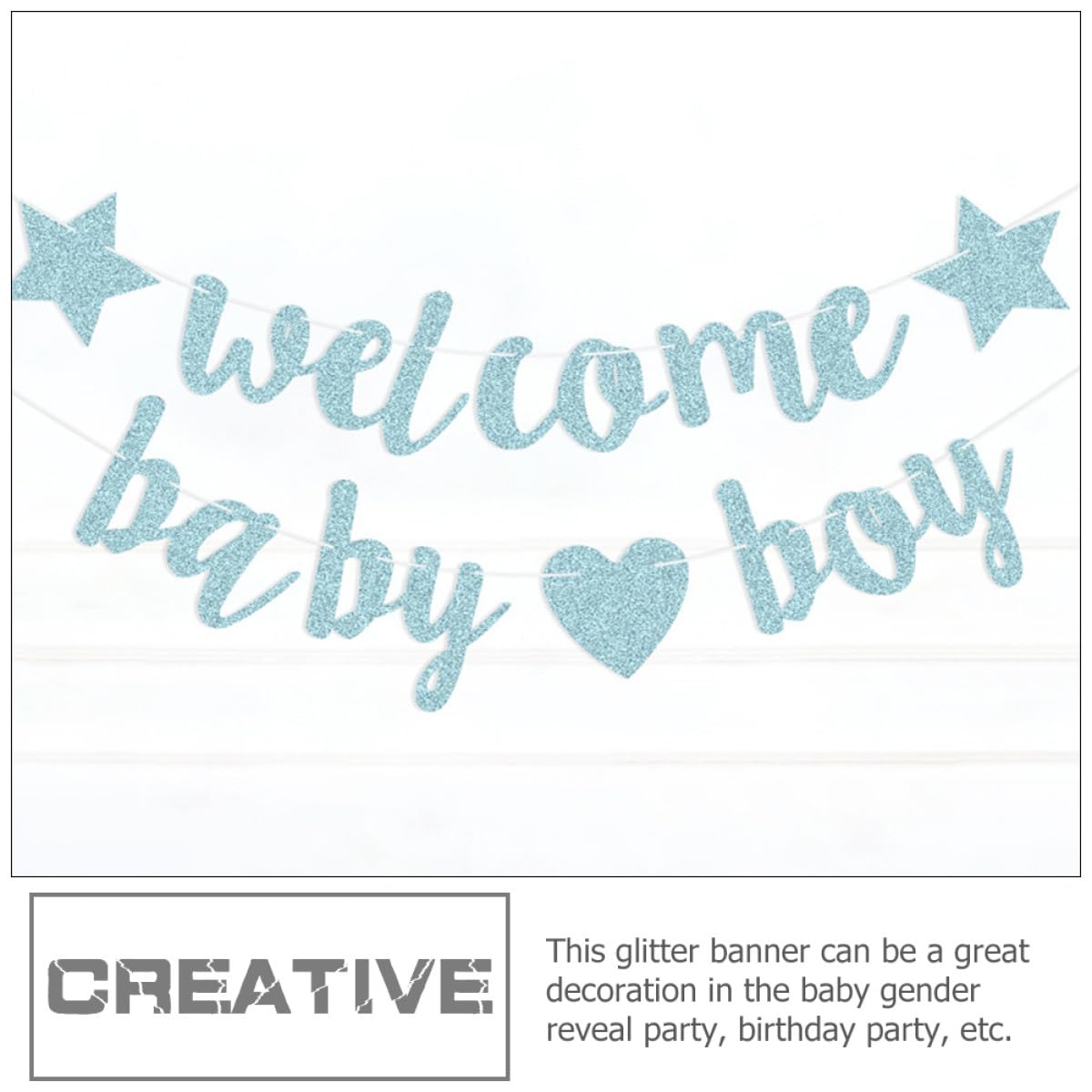 MAGICLULU 3 Decorazioni Per Feste Striscioni Per Rivelazione Del Decorazioni Per Baby Shower Striscioni Di Benvenuto Per Neonati Bandiera Da Appendere Con Glitter