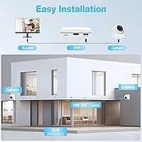 Vista 3 de EVERSECU Expandable 4CH Wired Mini DVR & Security Cameras System-2pcs 1080P Mini Dome Cameras & 1pcs 4CH Mini DVR, 60ft Night Vision, Support SD