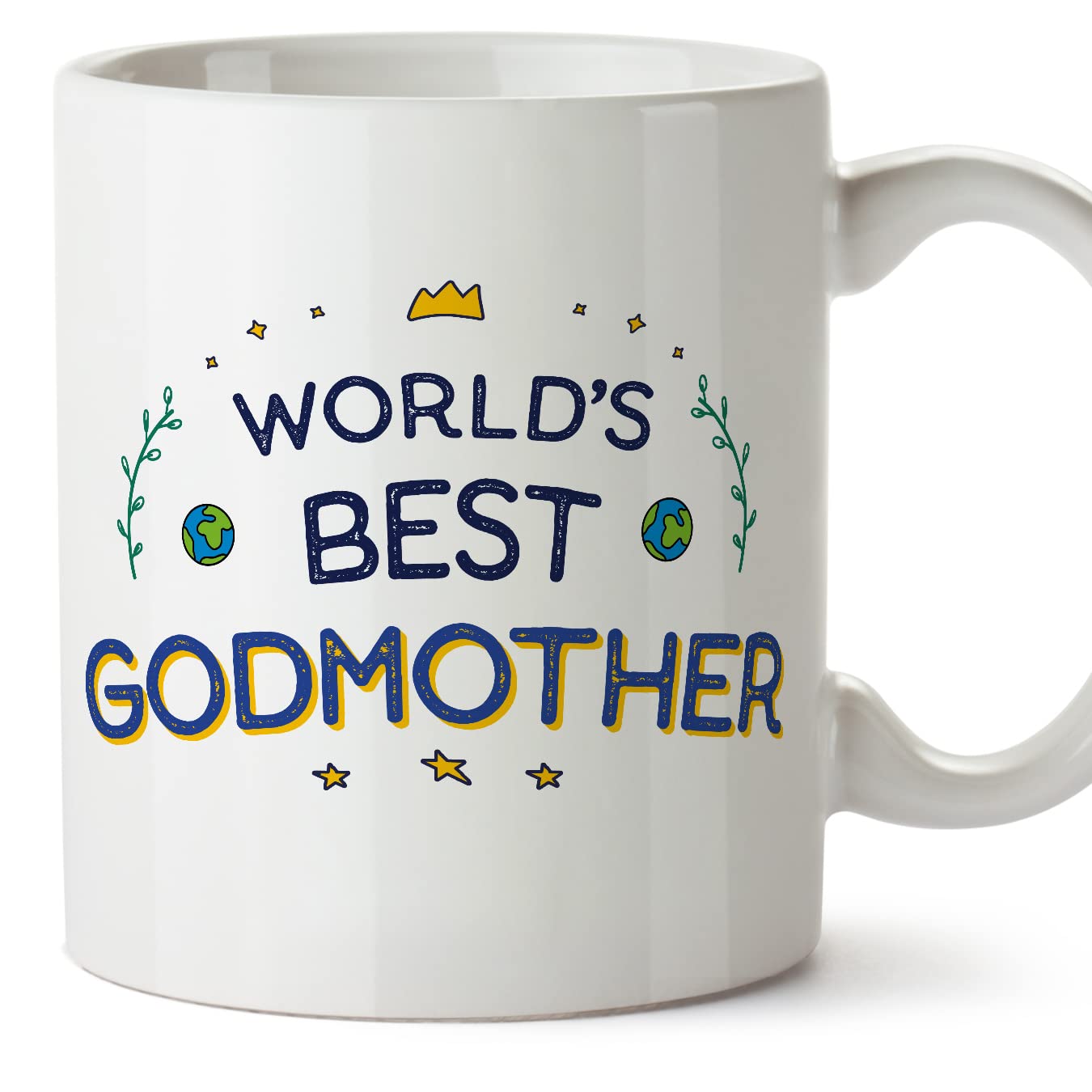 MUGFFINS Godmother Mug - in English - World's Best - Funny Gift - Ceramic 11oz Mug
