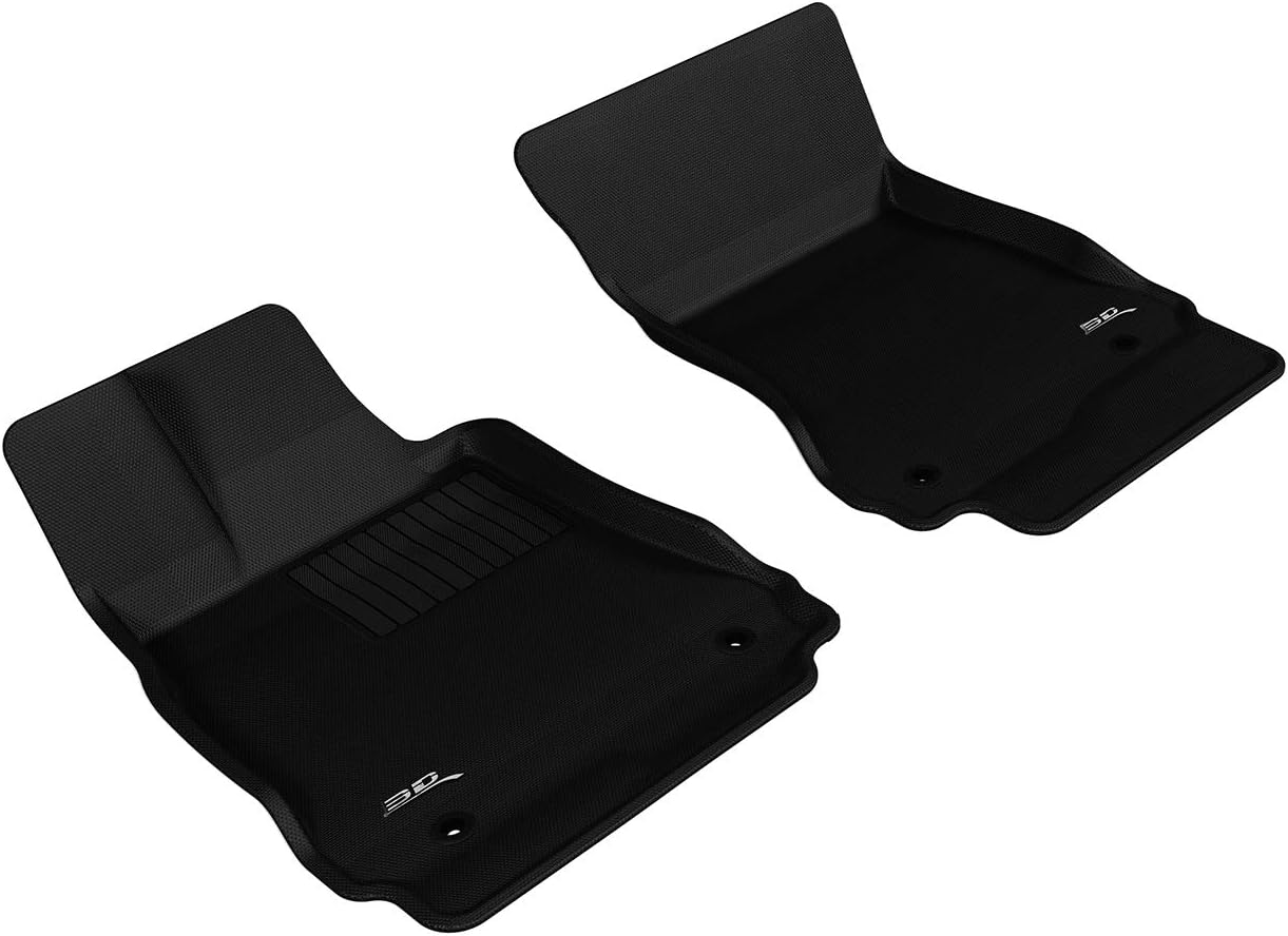 3D MAXpider Front Row Custom Fit All-Weather Floor Mat for Select Mercedes-Benz S-Class Models - Kagu Rubber (Black)