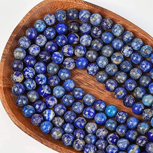 Image of 51pcs Natural Beads Round Gemstone Beads Lapis Lazuli Loose Beads 6 MM || Natural Lapis Lazuli | Lajwart | Rantna | Pathar | Gemstone ||Reiki || लाजवर्द