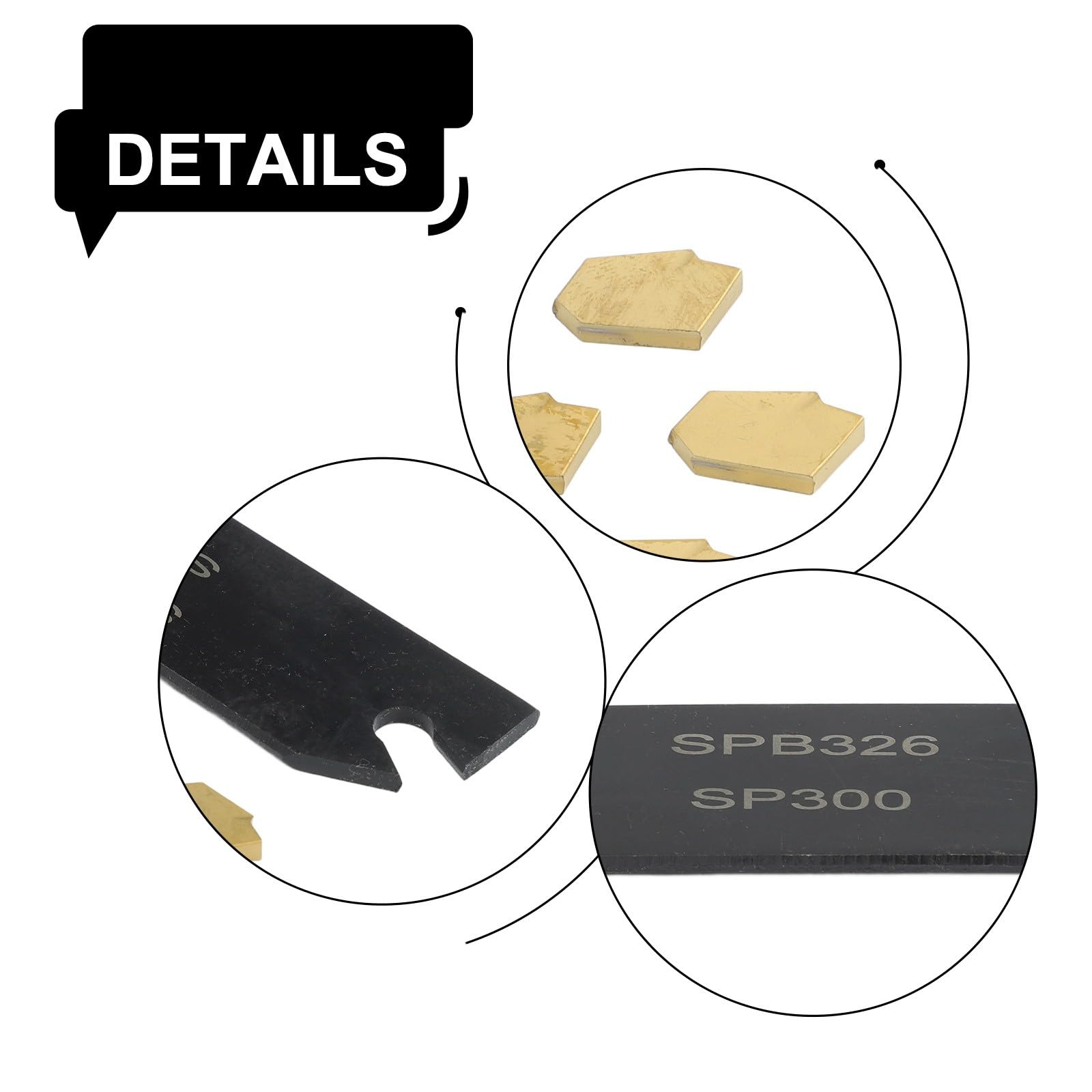 EasyByMall 10 piezas GTN-3 SP300 insertos de ranurado para soporte de herramientas de separación SPB26-3, cuchillas de corte de torno de carburo recubiertas para semiacabado de acero