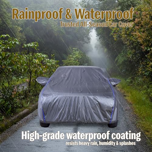 Image of Autofact 210D SuperDuper Waterproof Car Cover for Honda City (2020 to 2025) | Mirror Pockets, UV & Heat Resistant, Windproof with Buckle Belt, Scratchproof & Dustproof, Grey Color