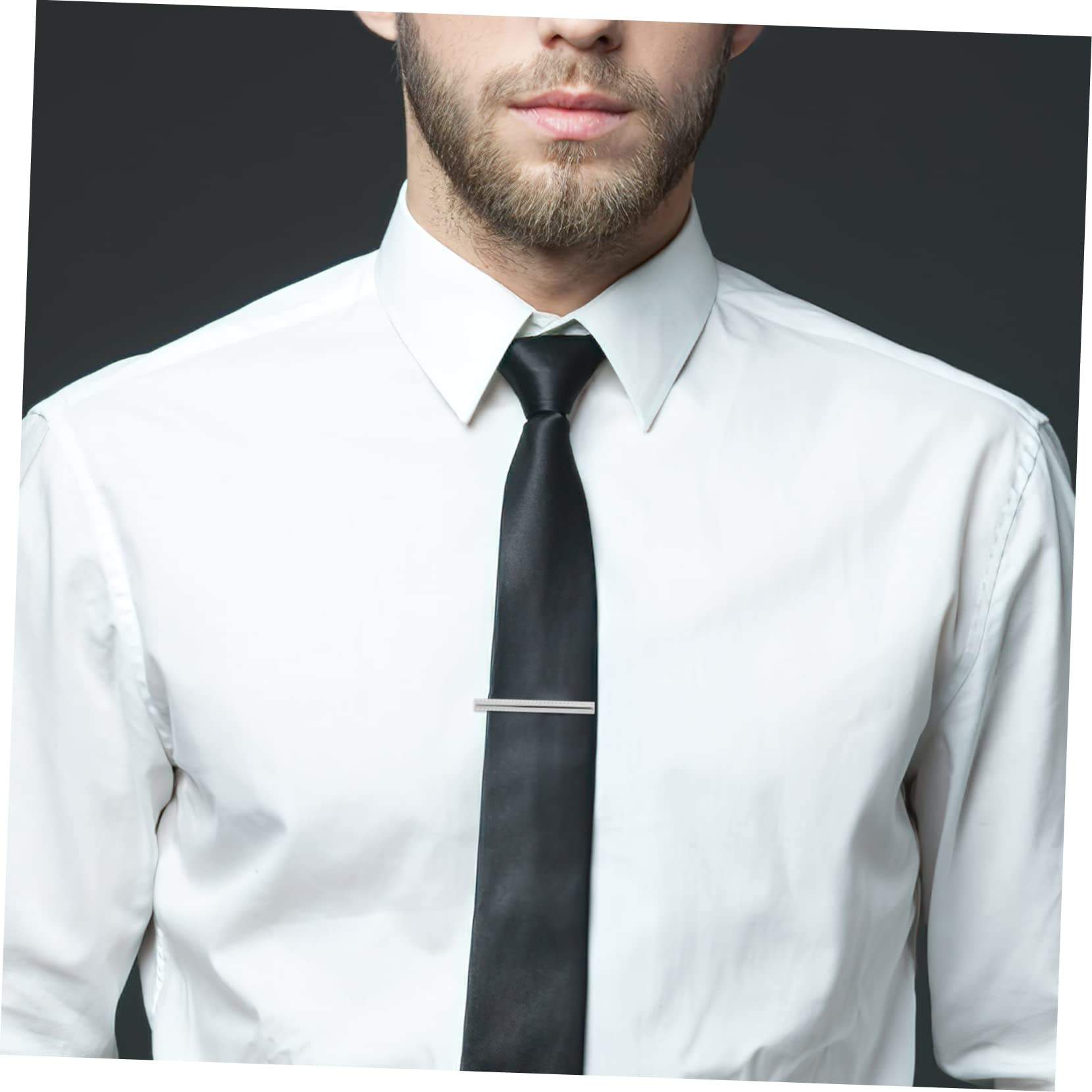 LIOOBO Men Long Tie Clip Elegant Necktie Bar for Weddings Business Suits Stylish Wedding Tie Clip present for Groomsmen Fathers Male Friends Classic Design