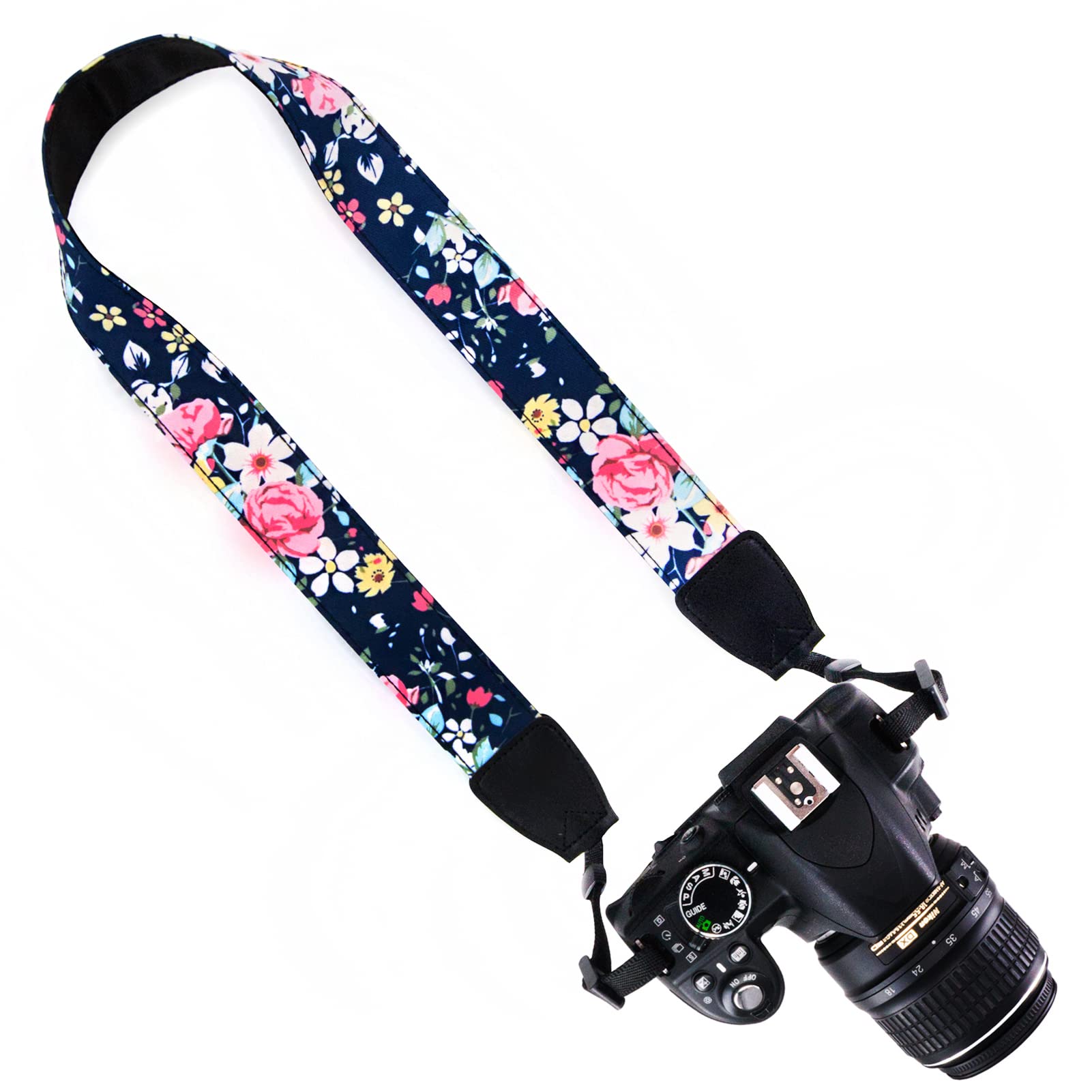 ElvamUniversal Men and Women Camera Strap Belt Compatible for All DSLR Camera and SLR Camera - Flower Floral 02