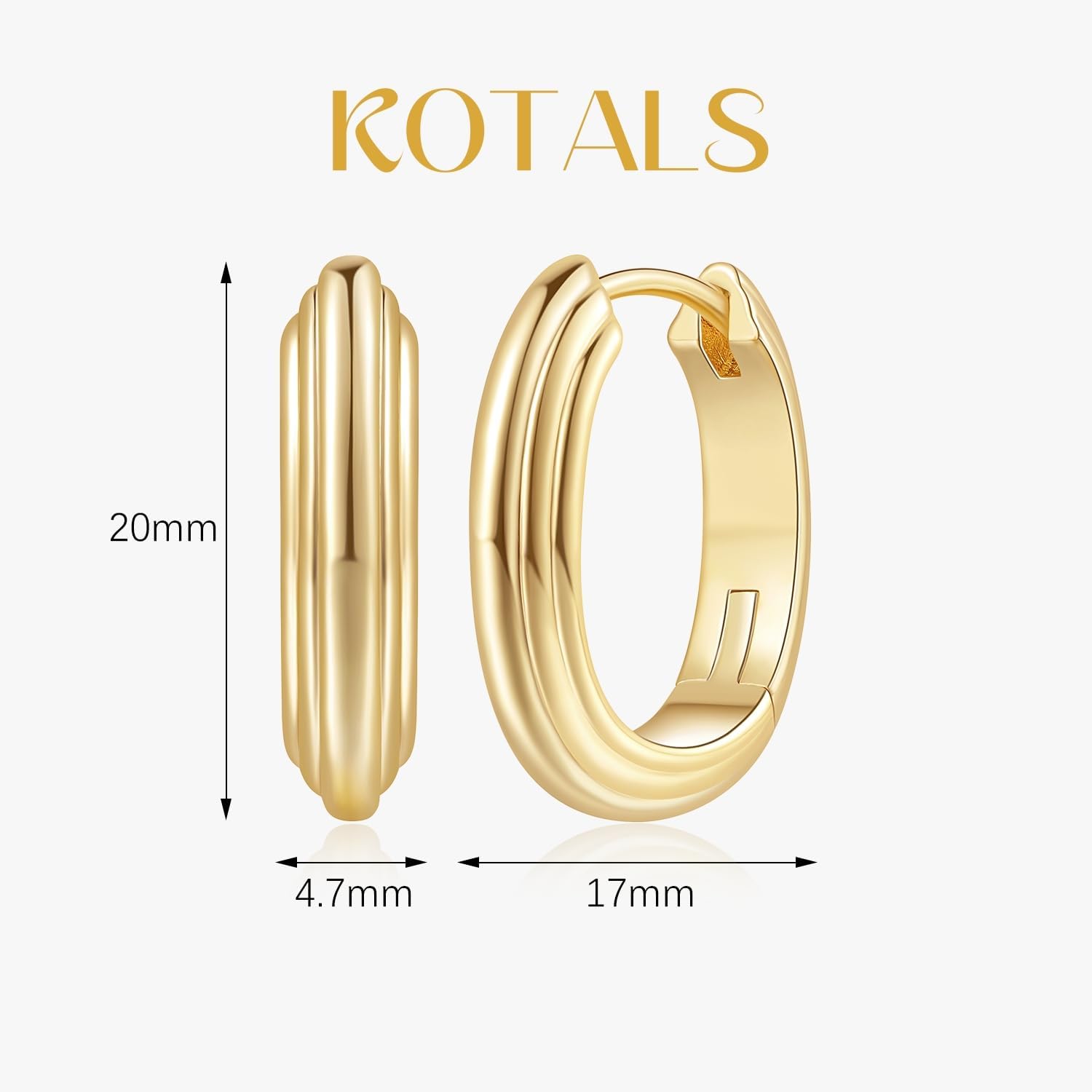 Gold Earrings 14K Gold Hoop Earrings for Women Trendy Bold and Beautiful Three-Layer Construction Thick Chunky Hoop Earring for Women - Image 2