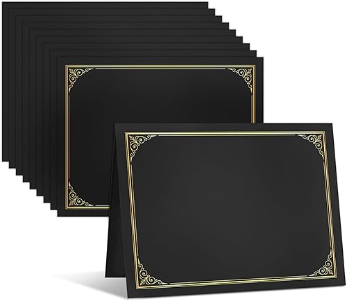 Miniatura 14 de SUNEE Paquete de 10 soportes para certificados azul marino, 250 gsm, para certificados de premio de 8.5 x 11 pulgadas, cubiertas de certificado con