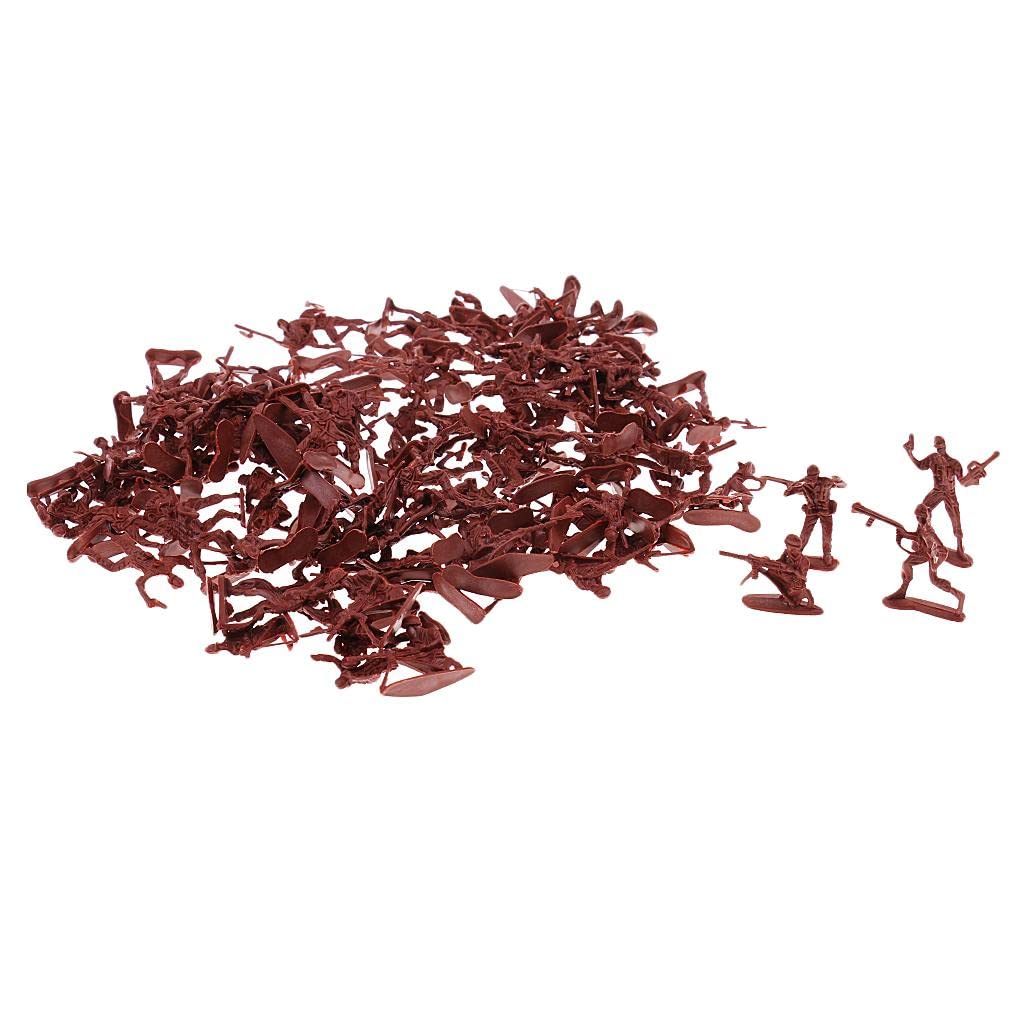 120 Pieces Plastic Soldier 4cm Army Figures for Army Sand Scene Model Maroon