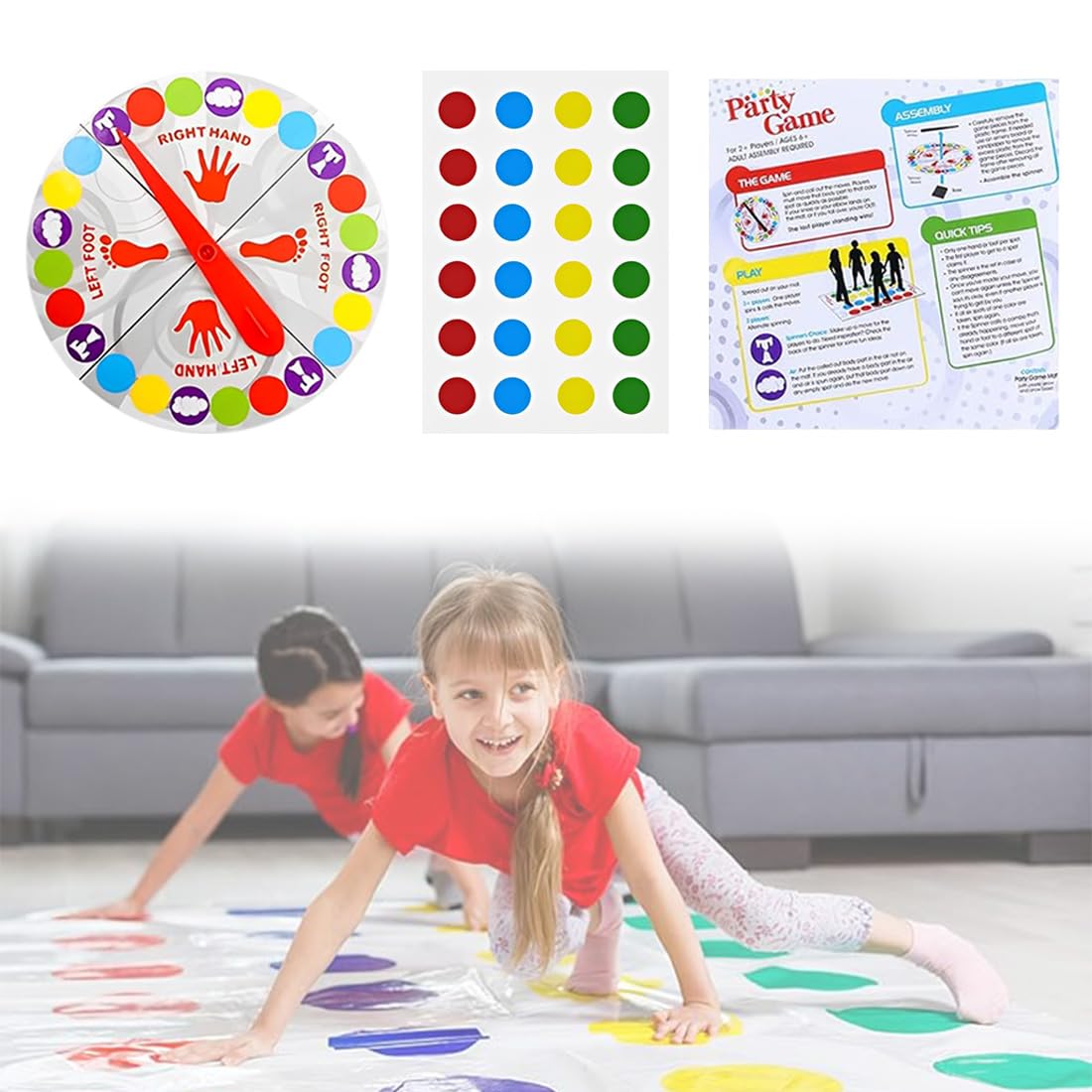 Divertido juego Twister, Twister italiano para niños a partir de 6 años, para 2 jugadores o más, diversión interactiva para toda la familia, Twister para niños