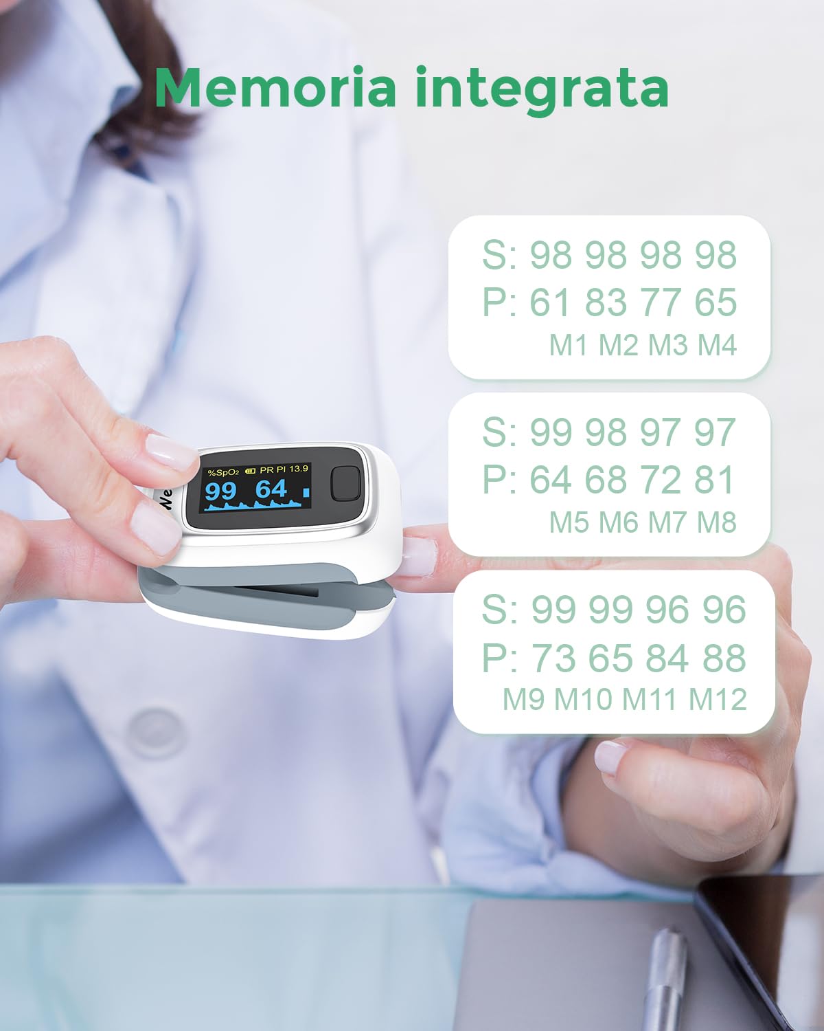 ViATOM Oxymetre de Doigt portable, Oxymetre de Pouls Professionnel, mesure de la saturation en oxygène (SpO₂), de la fréquence cardiaque (pouls) et de l'indice de perfusion (PI)